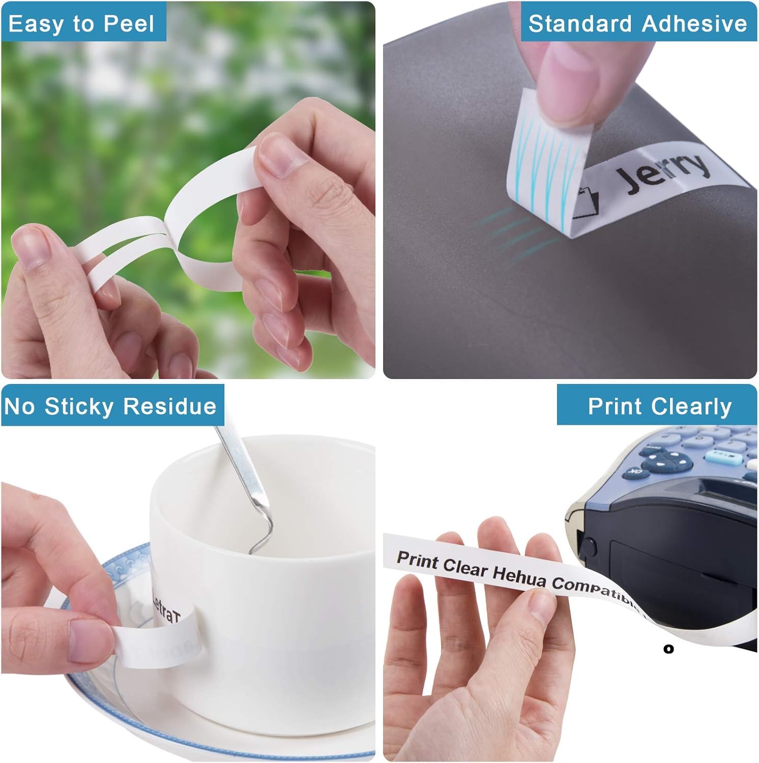 Hehua Compatible with Dymo 91330 12mm Label Maker Tape 20PK Refills 10697