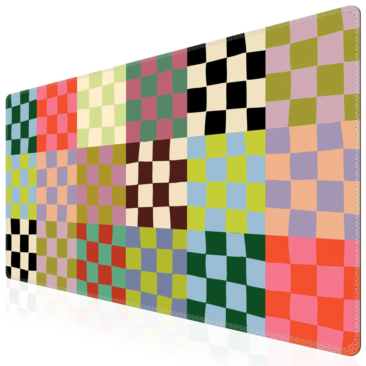 iCasso Desk Mat,Cute Desk Cover for Women,35.4x15.7in,Checkered