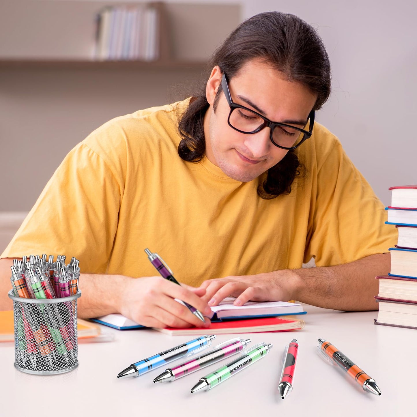 Motipuns 50 Pcs Teacher Pens Back to School Gifts Bulk Crayon Party Favors