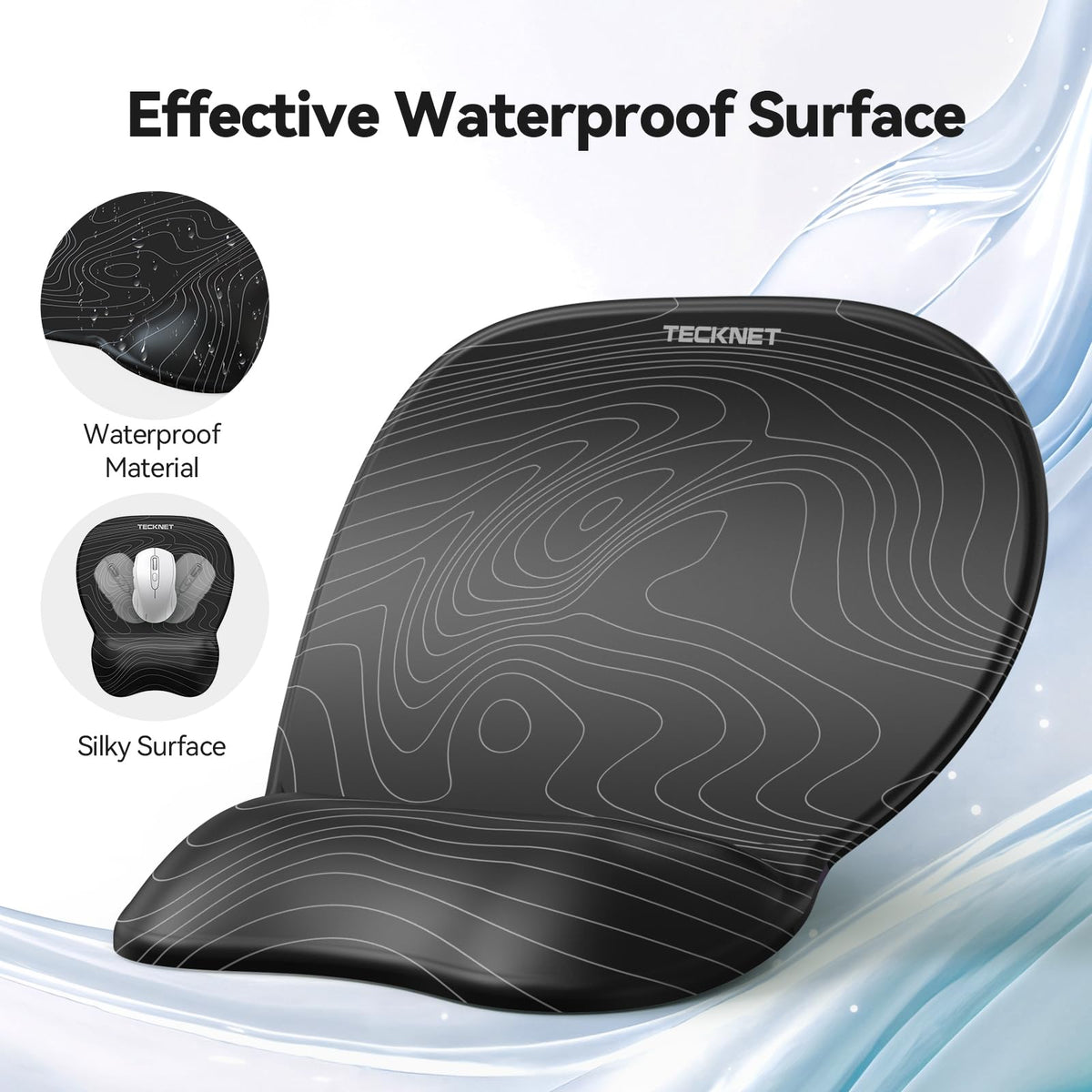 TECKNET Gel Ergonomic Mouse Pad & Keyboard Wrist Rest & Coaster