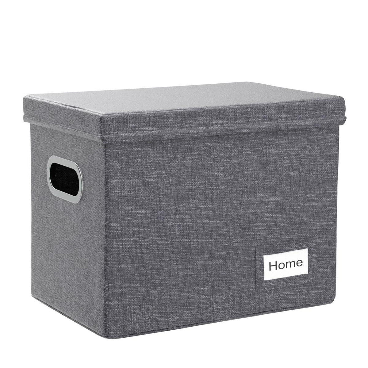 PRANDOM File Organizer Box - Set of 2 Collapsible Decorative Linen Filing Storage Hanging File