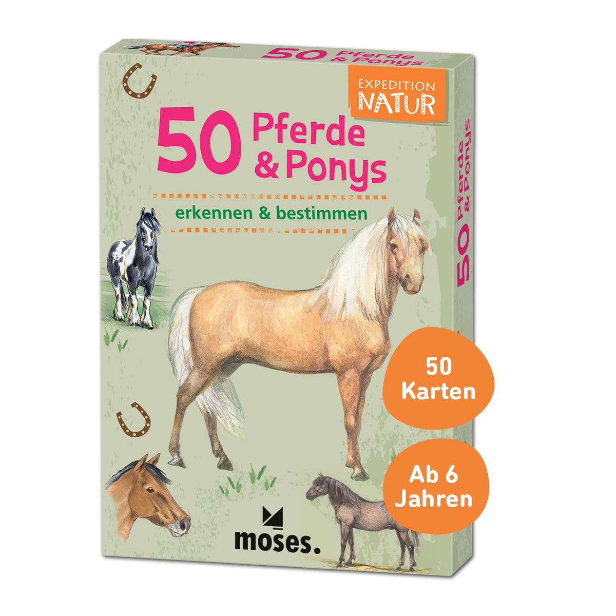 moses. Expedition Nature 50 Pferde und Ponys Set of Recognition Cards with Expedition Nature Quiz