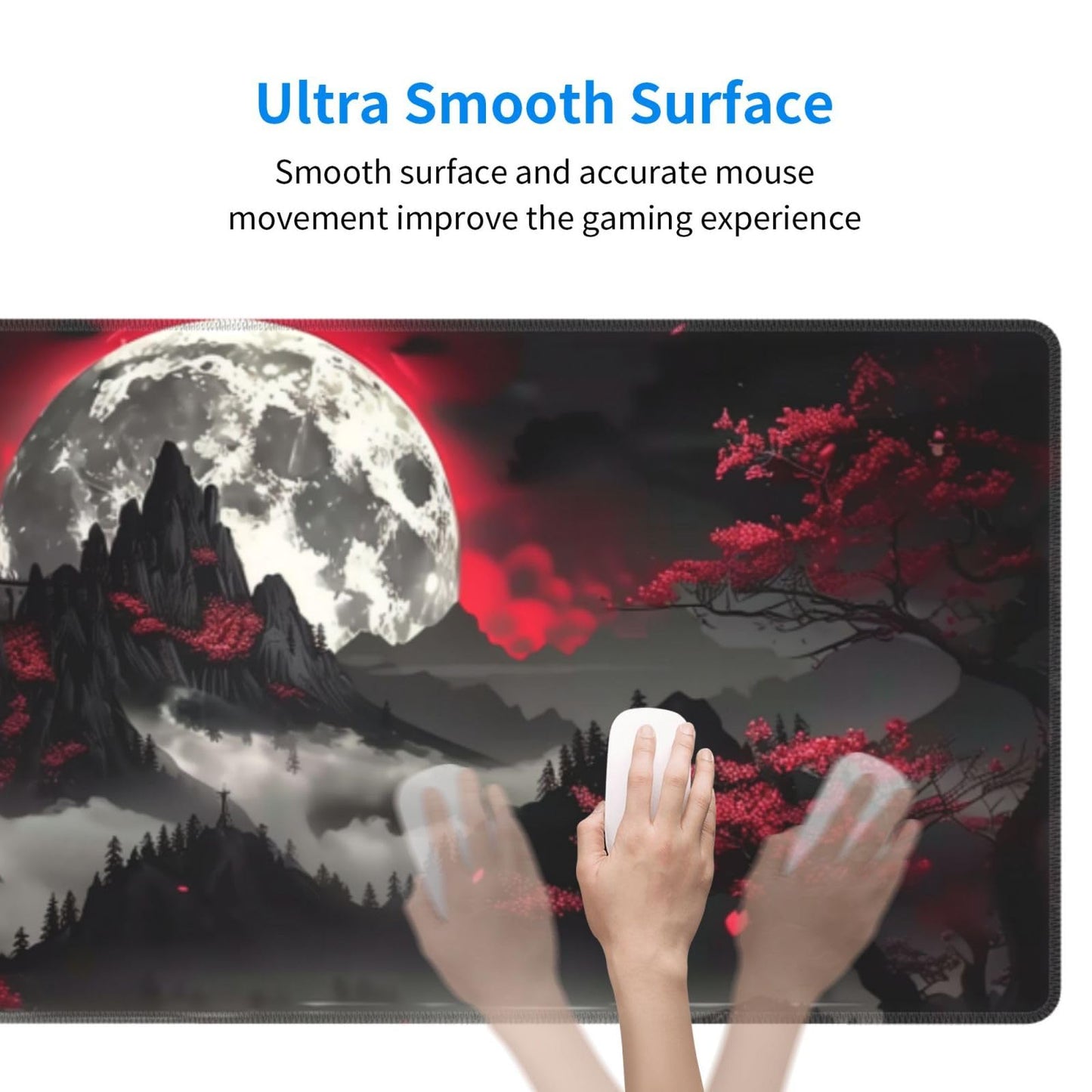 Extended Gaming Mouse Pad, Large Gaming Mouse Waterproof with Stitched Edges, Non-Slip Desktop Pad