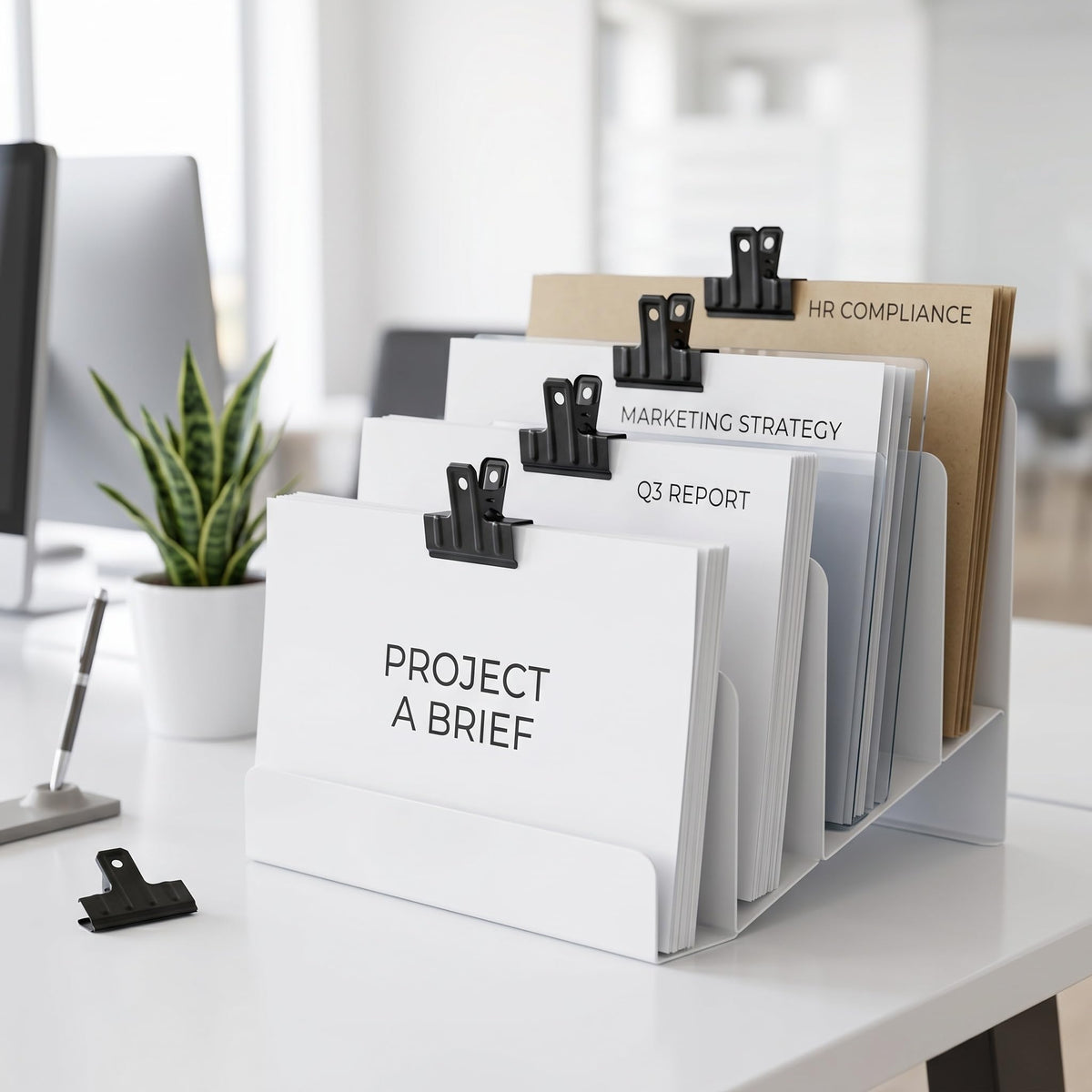 Coideal Black Metal Bulldog Clips 3 Inch – 10 Pack Large Binder Paper Clamps for Office Files