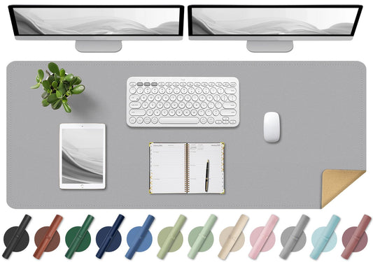 BLESWIN Large Desk Pad, 47.2'' x 23.6'', Office Desk Mat, Computer Mat for Desk, Leather Desk Pad