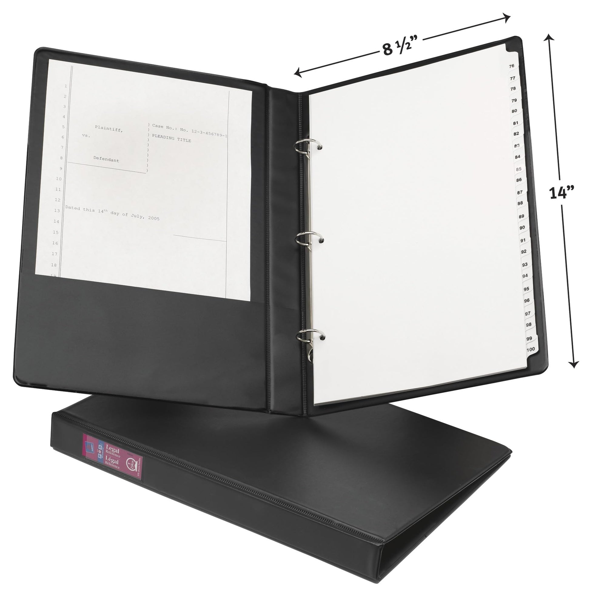 Avery Legal-Size Durable 3 Ring Binder, 1" Round Ring, 1 Black Binder
