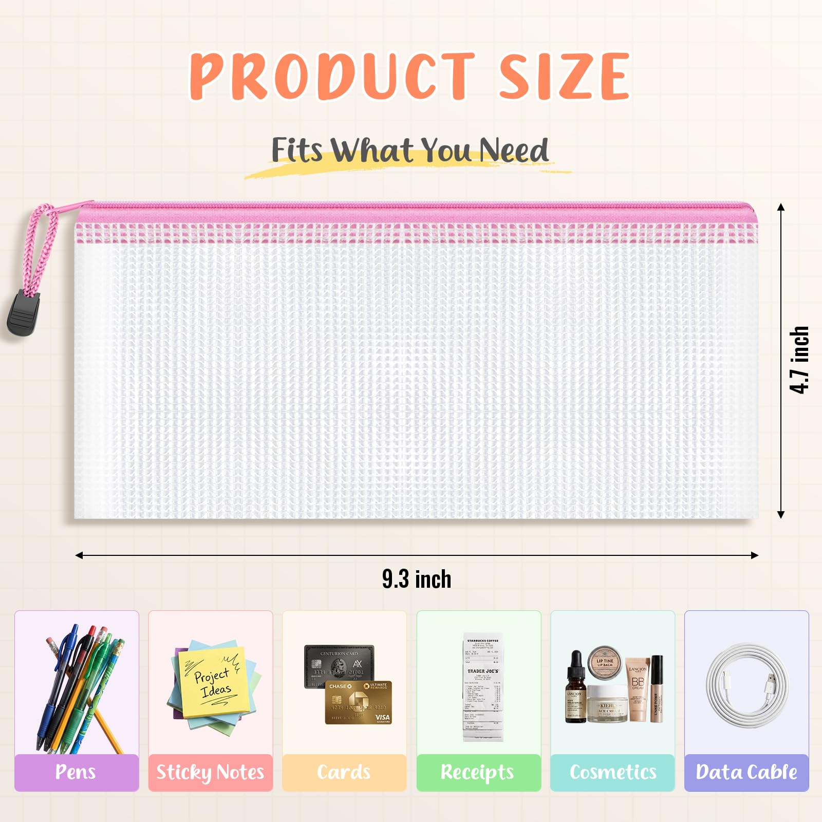 Smarpau 96 Pack Pencil Pouch Bulk, 12 Colors Small Mesh Zipper Pouches