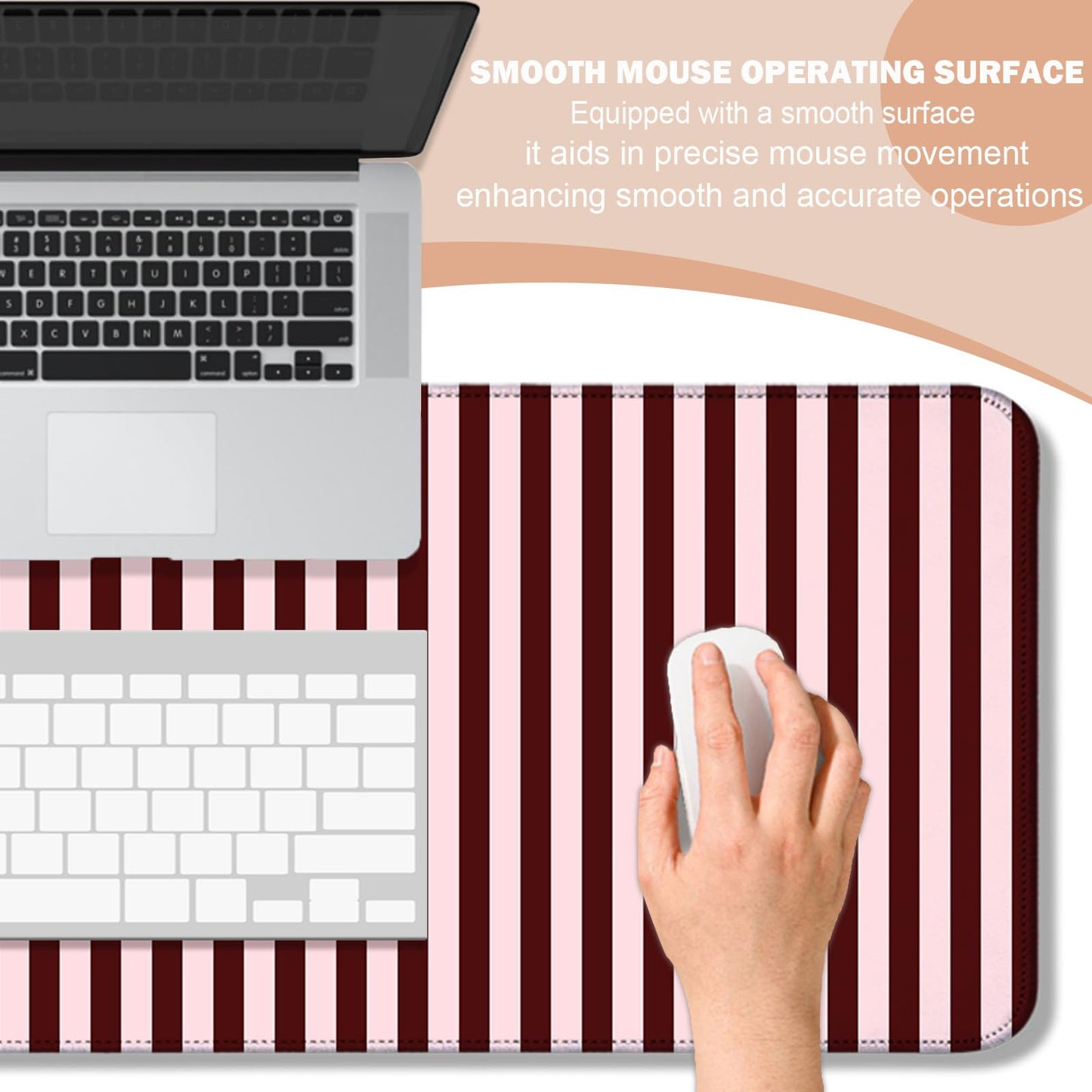 AYKDTFN Stripe Large Mouse Pad, Extended Desk Mat for Gaming, Office & Home