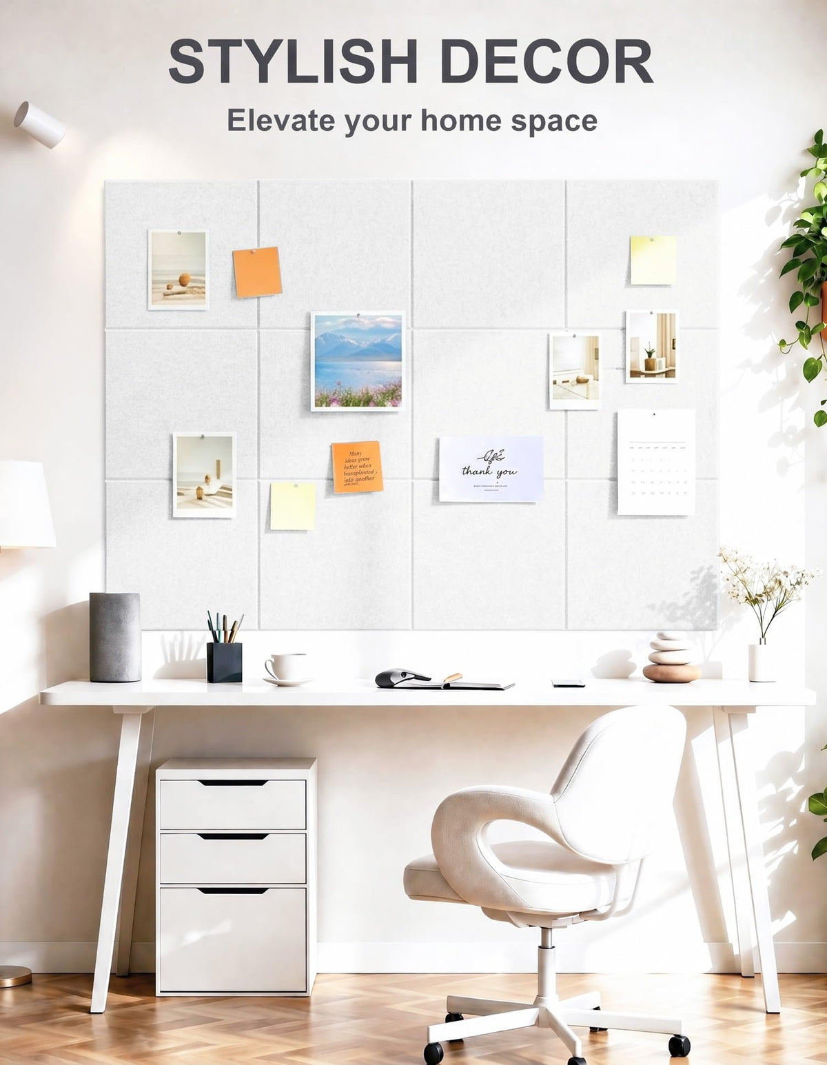 G Gamit Felt Wall Tiles Bulletin Board Large Cork Board Alternative 12 Pack 11.81”x11.81”x0.47”