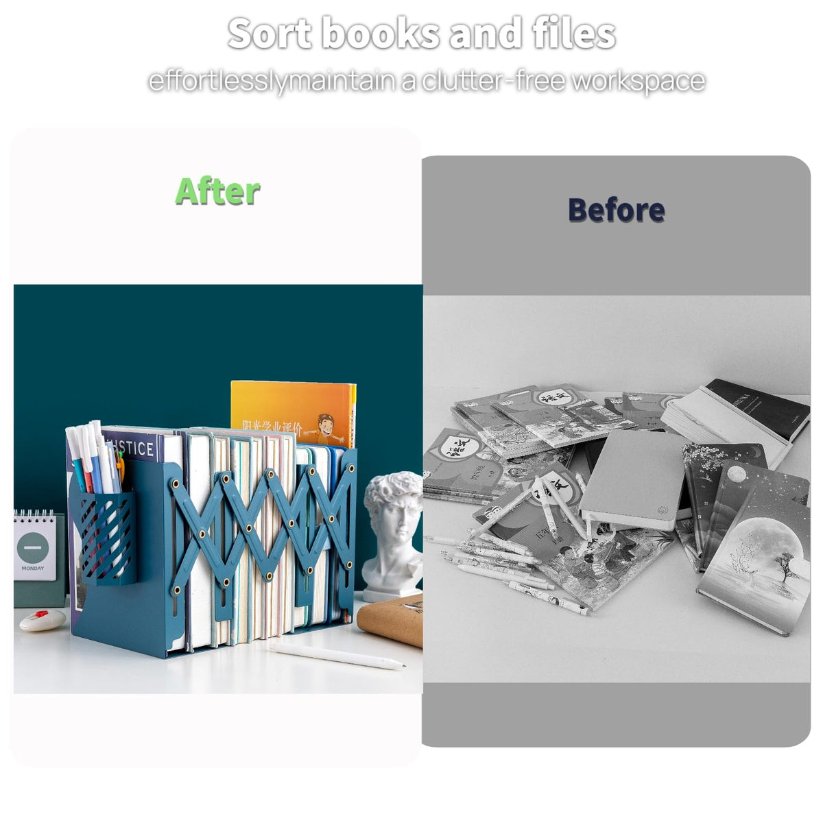 Simplesun Adjustable Book Ends for Heavy Books, Metal Expandable Bookends for Shelves, Book