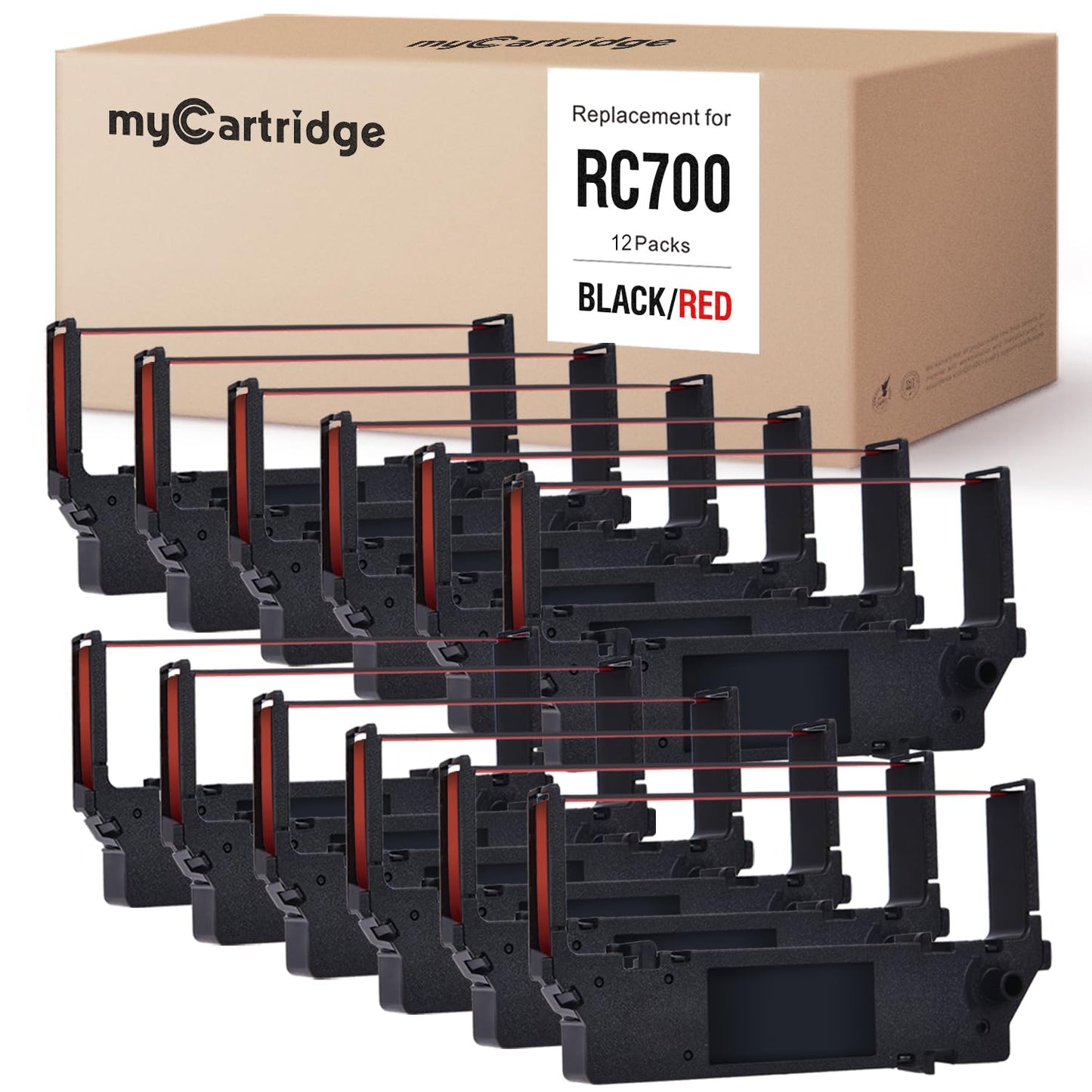 myCartridge Replacement for SP700 RC700 High-Yield Printer Ribbon,12-Pack