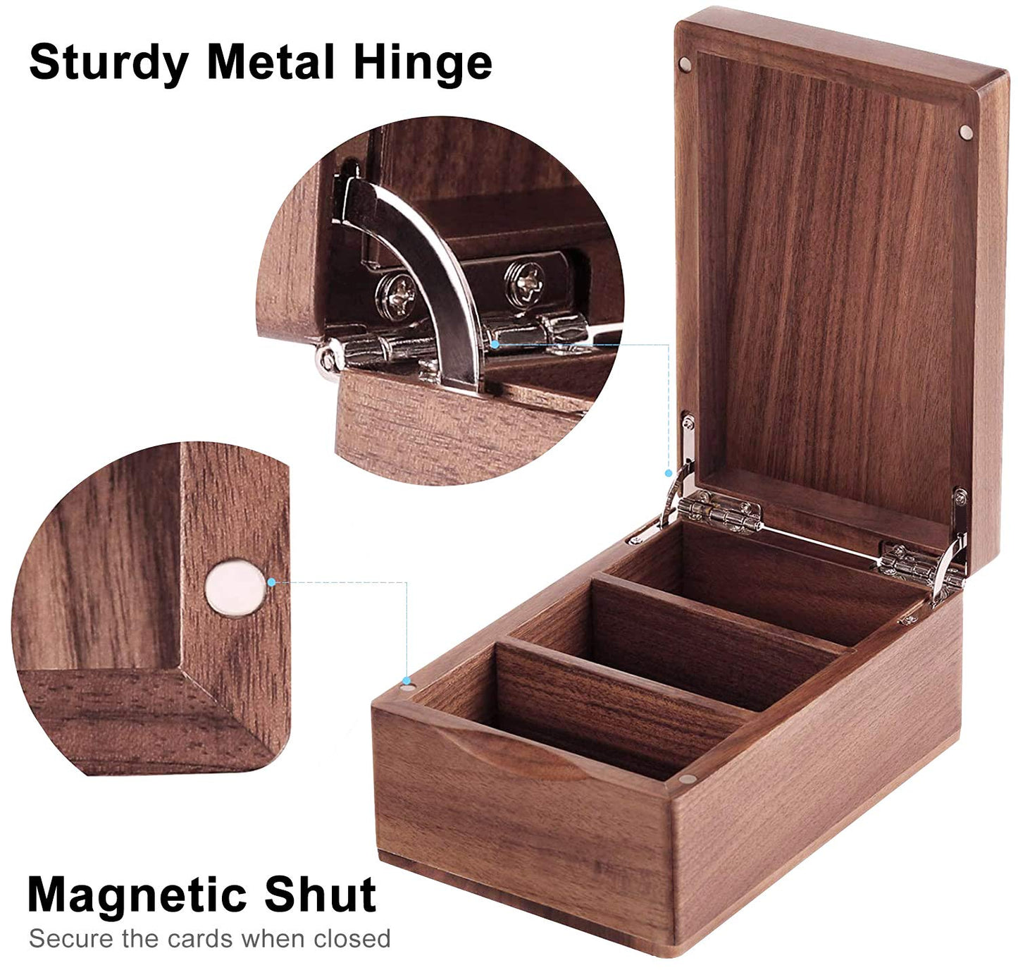 MaxGear Walnut Wood Business Card Organizer for 2.2" x 3.5" Cards
