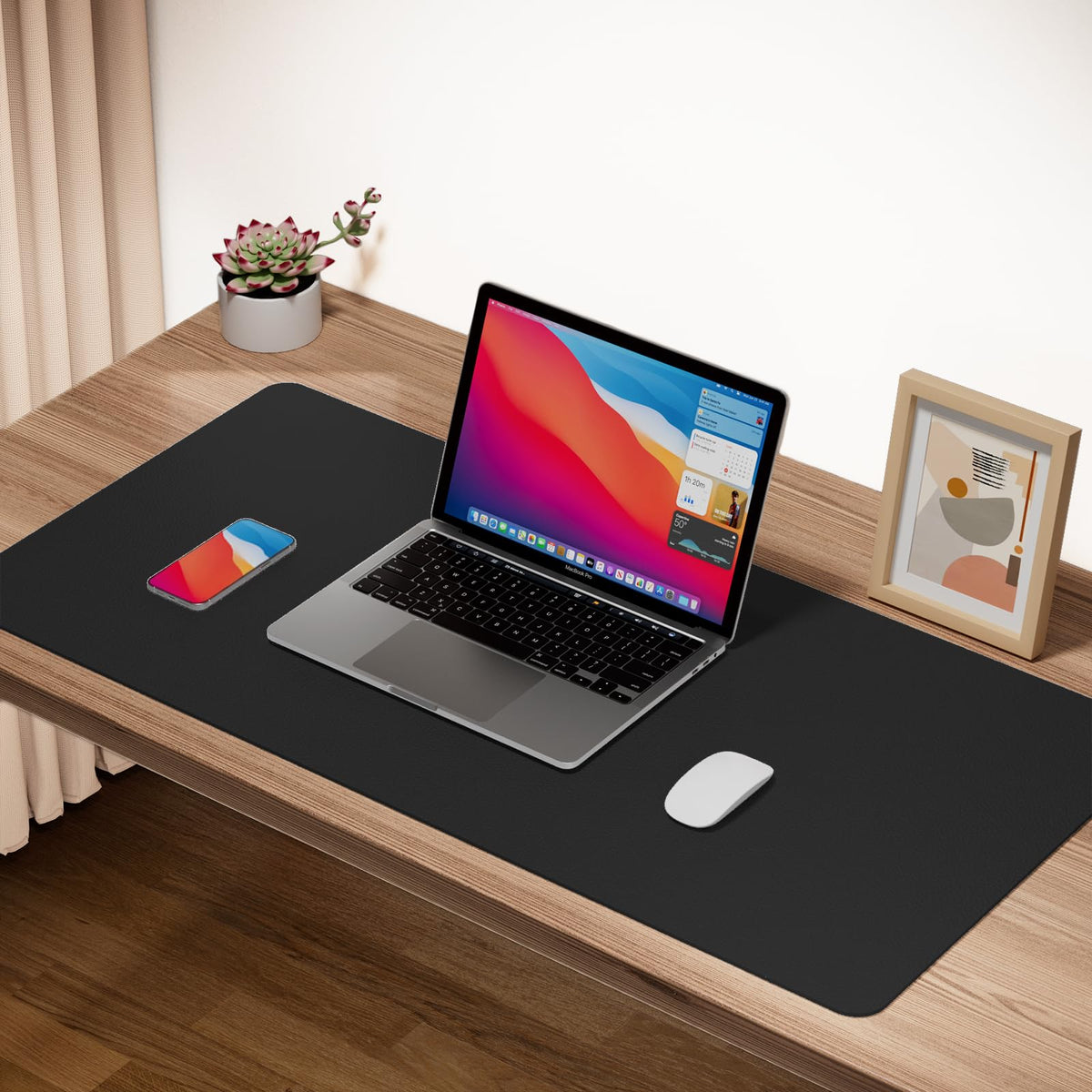 Boutilon Leather Desk Pad Protector,Non-Slip Mouse Pad,Laptop Desk Pad,Office Mouse Mat,Waterproof