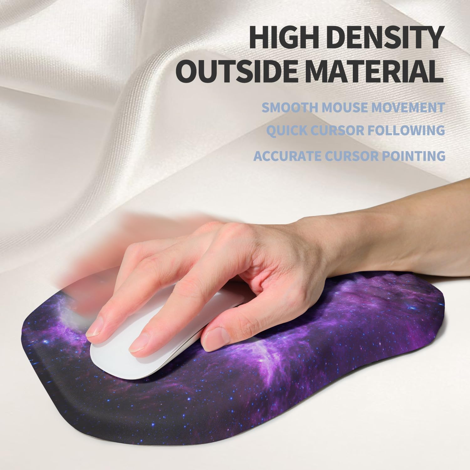 Gleamtide Ergonomic Raised Mouse Pad Wrist Support with Bilateral Slope Memory Foam Mousepad for