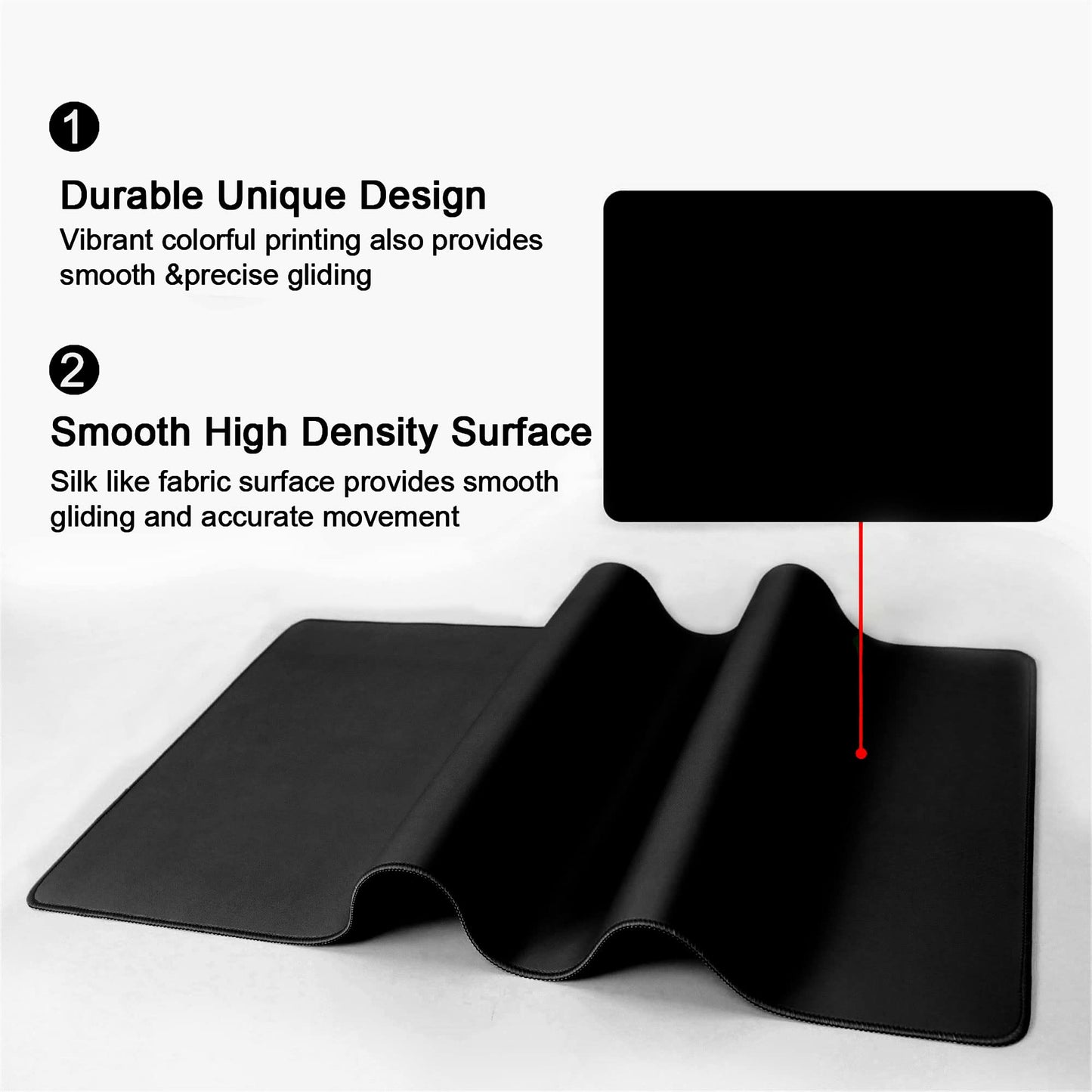 Meffort Inc Large Mouse Pad Thick Water Resistance Desk Mat with Non-Slip Rubber Pad for Home