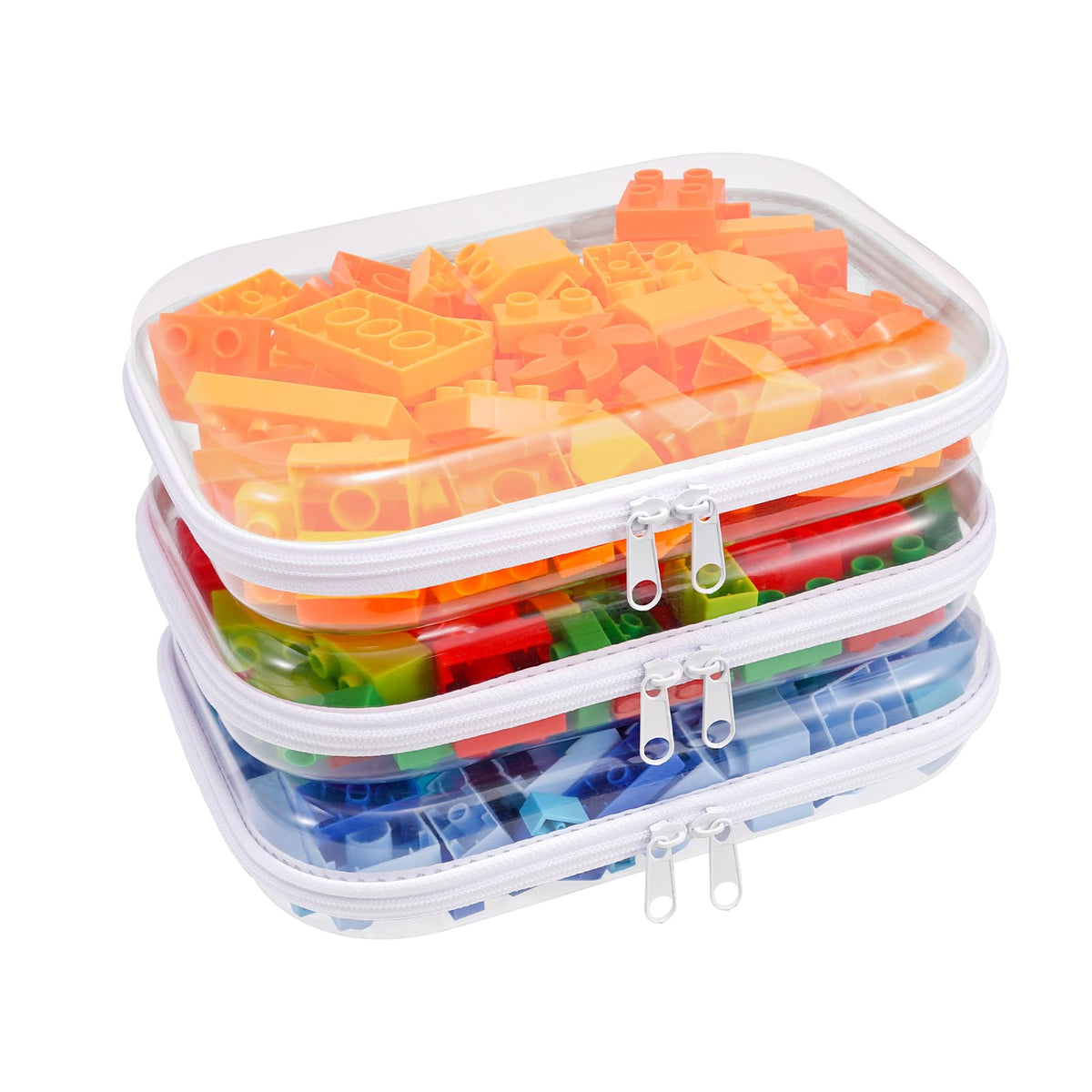 Clear Hard Shell Zipper Case,3PCS Transparent Clear Zipper Pouches,Hard Side Plastic Case