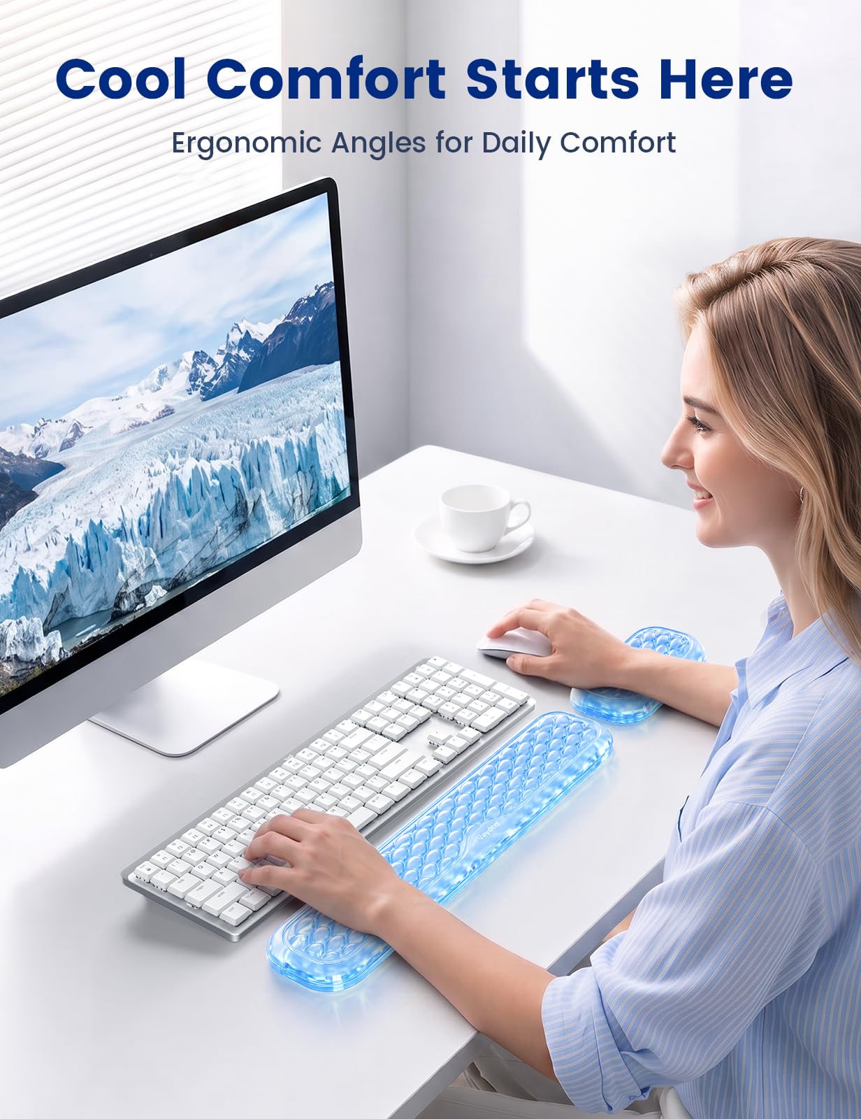 Vaydeer Gel Wrist Rest Set for Keyboard and Mouse, Ergonomic Wrist Support
