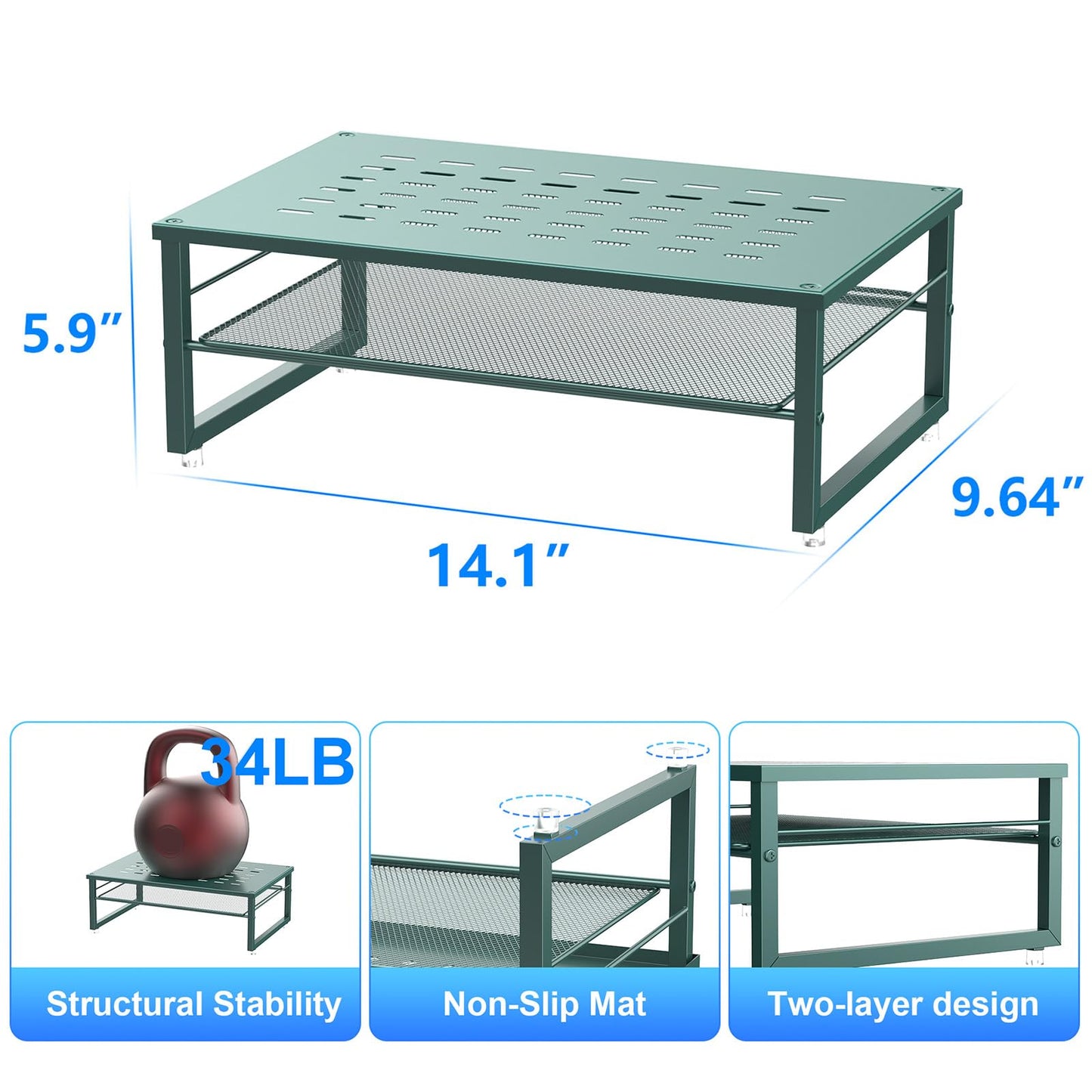 gianotter 2-Tier Metal Monitor Stand Riser