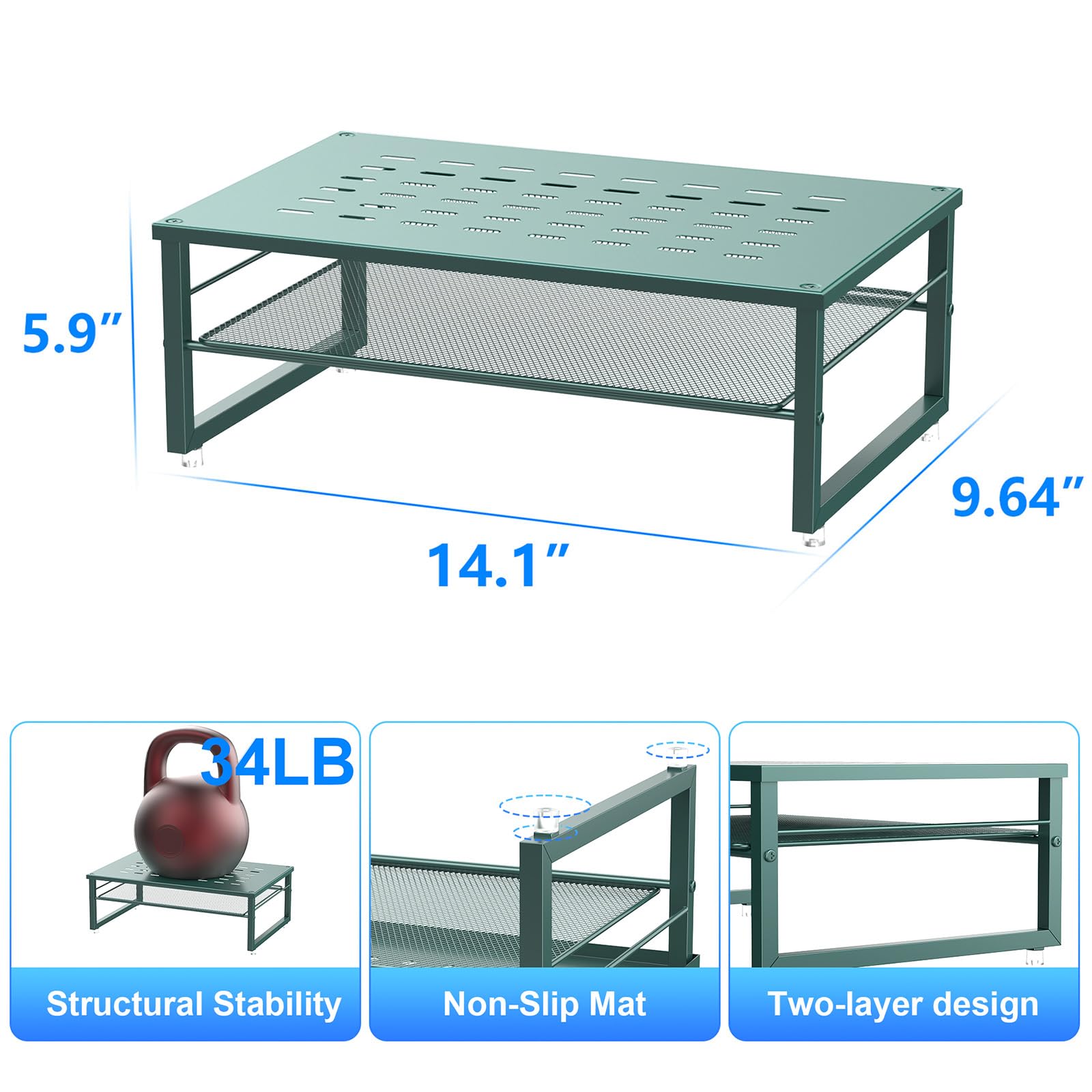 gianotter 2-Tier Metal Monitor Stand Riser