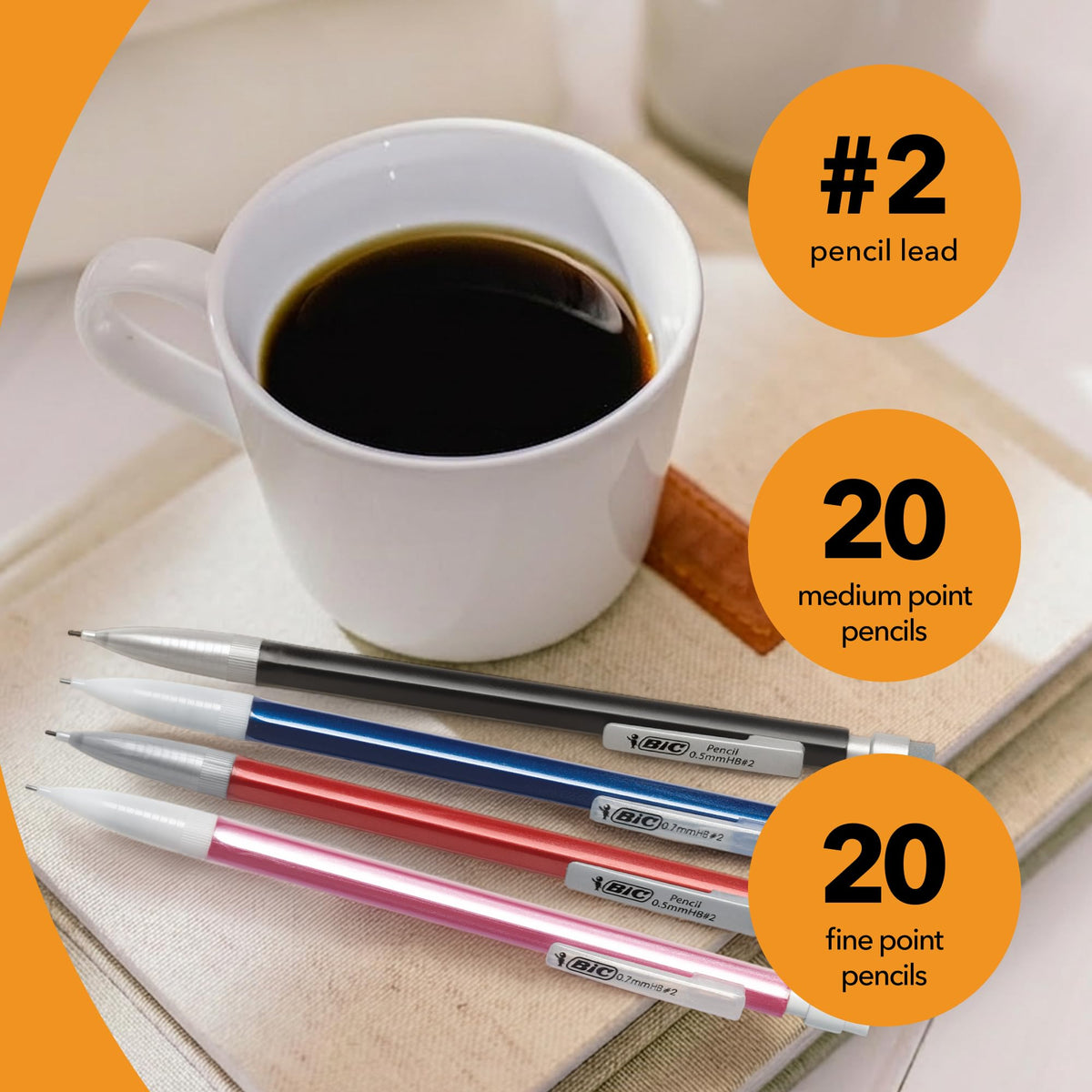 BIC Combo Pack of Mechanical Pencils 0.7mm and 0.5mm, Pack of 40