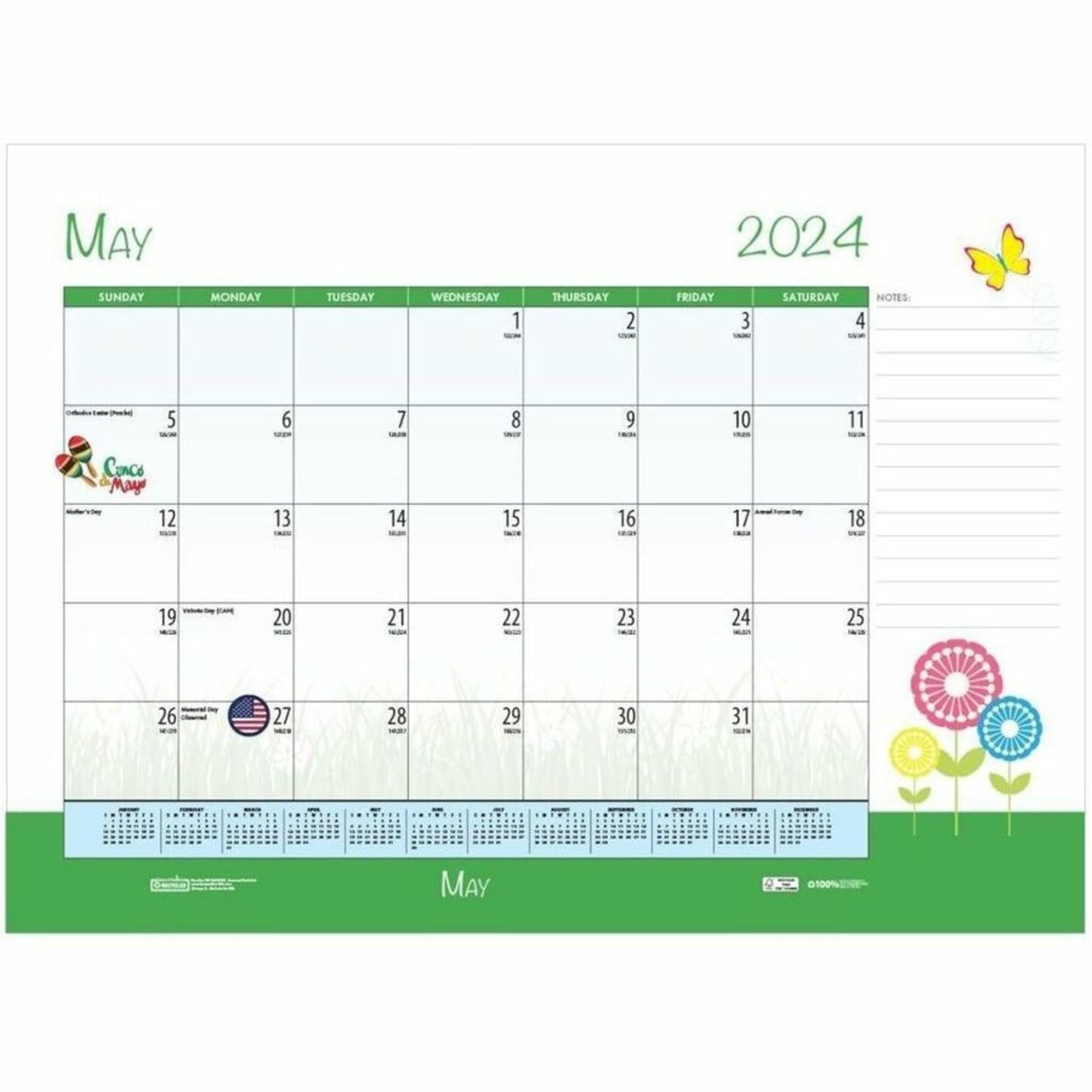 House of Doolittle 2022 Monthly Desk Pad Calendar, Seasonal, 22 x 17 inches, January - December
