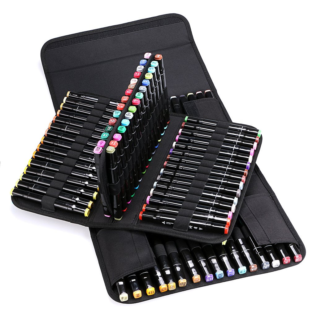BTSKY New 120 Slots Marker Case Lipstick Organizer-Canvas Markers Holder for for Primascolor