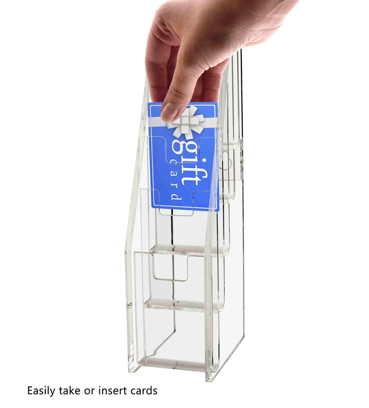 Marketing Holders Business Card Holder Clear Plastic 5 Tier 5 Pocket Vertical Multi Slot Display