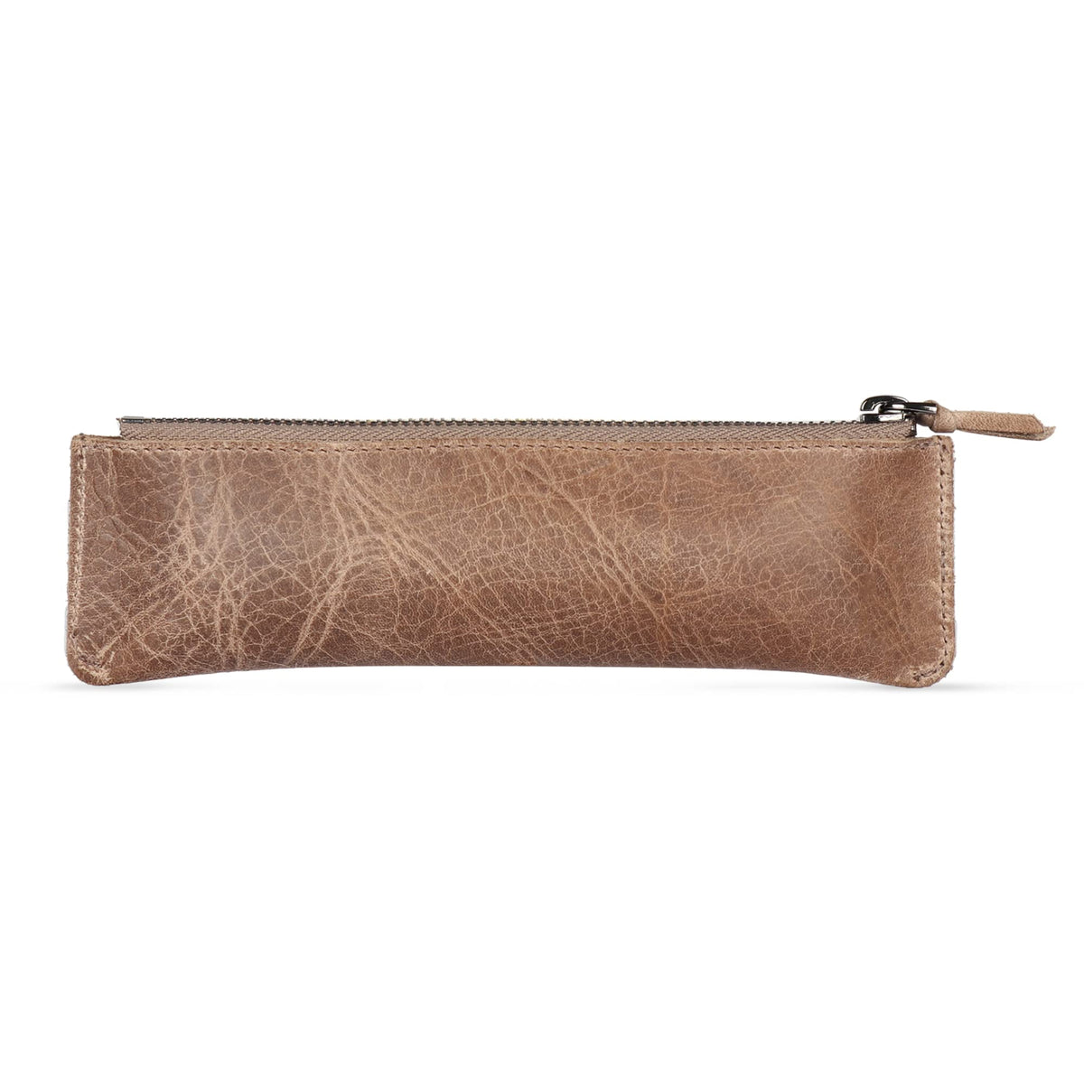 Londo Genuine Leather Pen Case with Zipper Closure, Pencil Pouch Stationery Bag