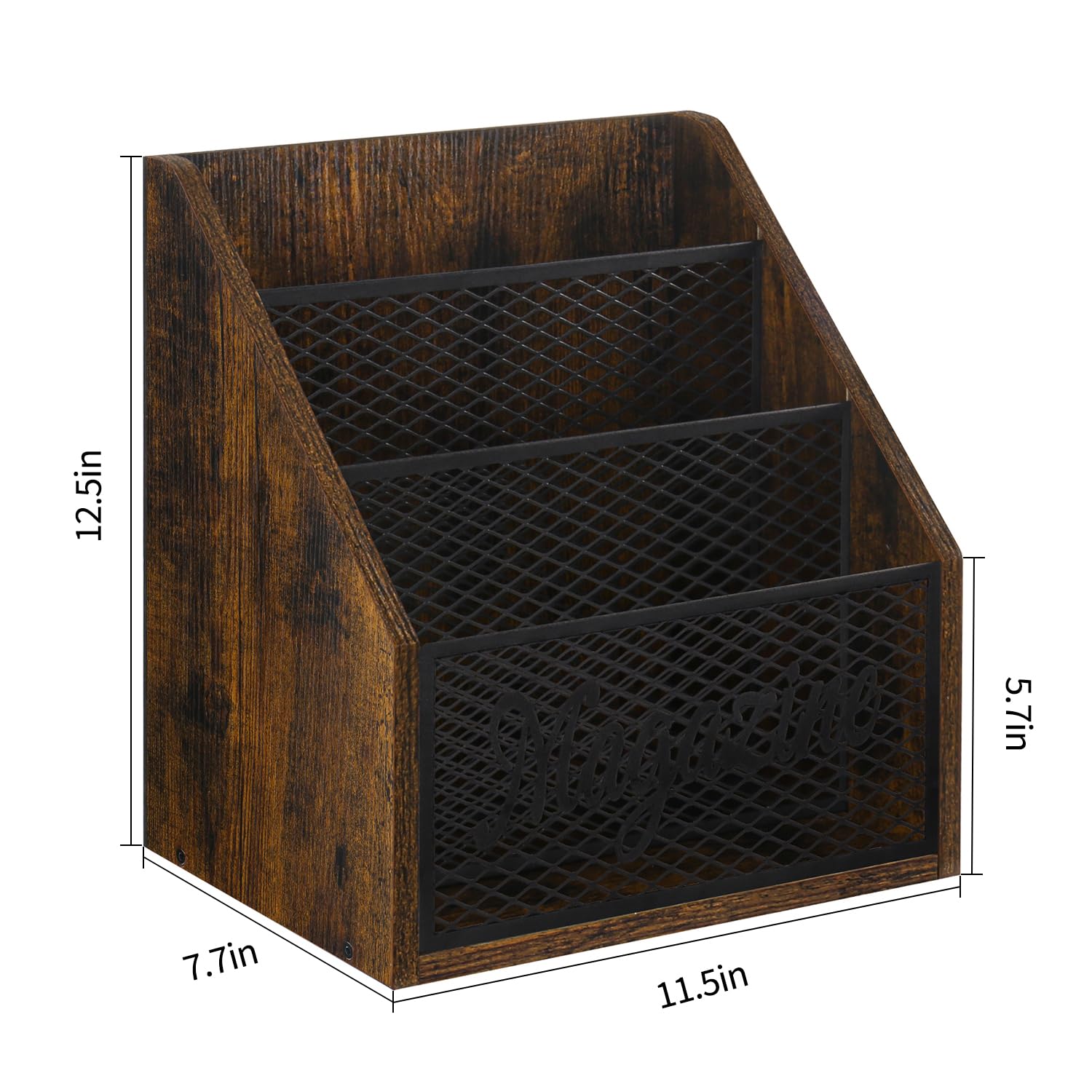 YINMIT 3 Tier Magazine Rack, Stepped Magazine Holder Floor for Home Storage