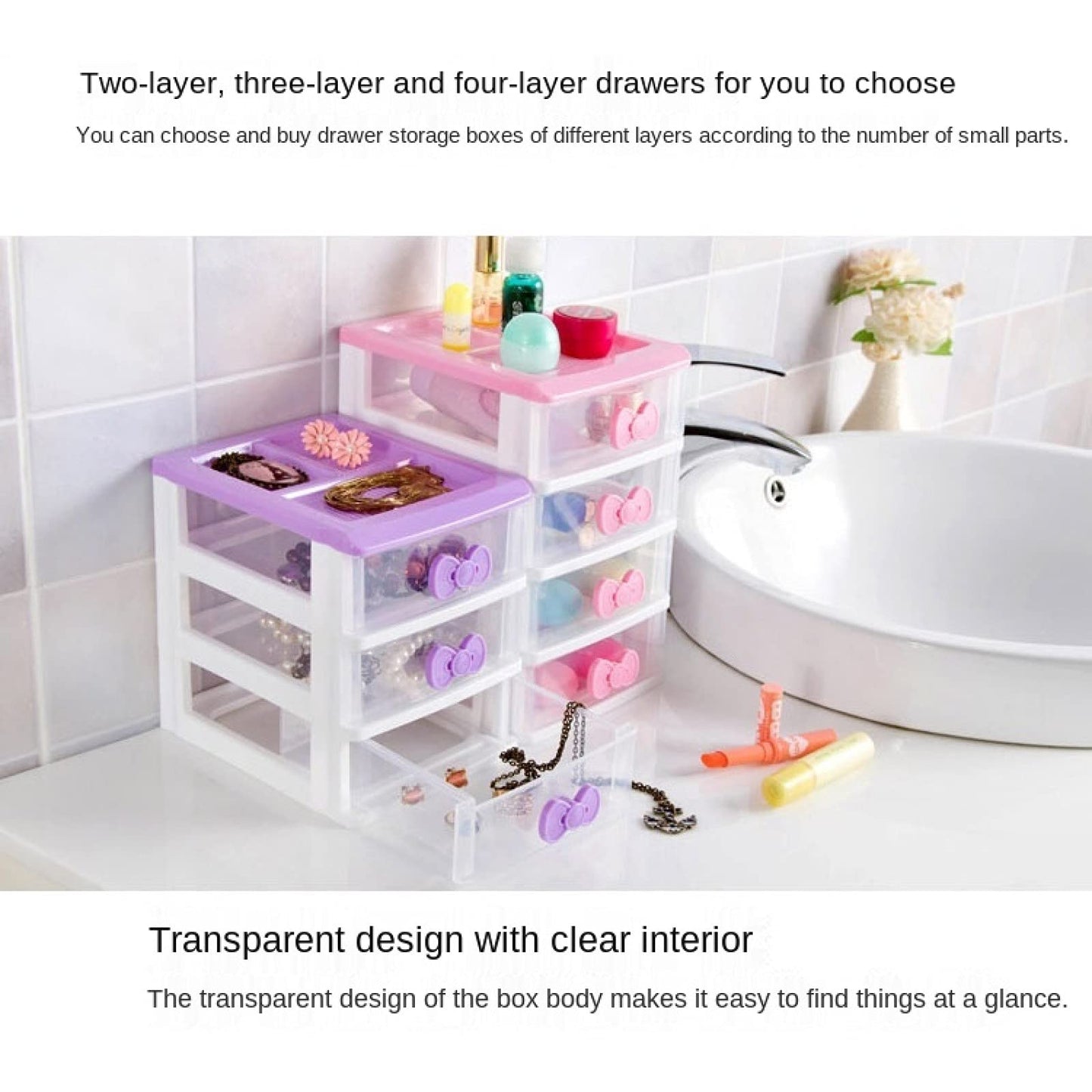 PEXIZUAN Kawaii Makeup Organizer/ Desk Organizer for Room Accessories. Desk/ Room Decor for Room