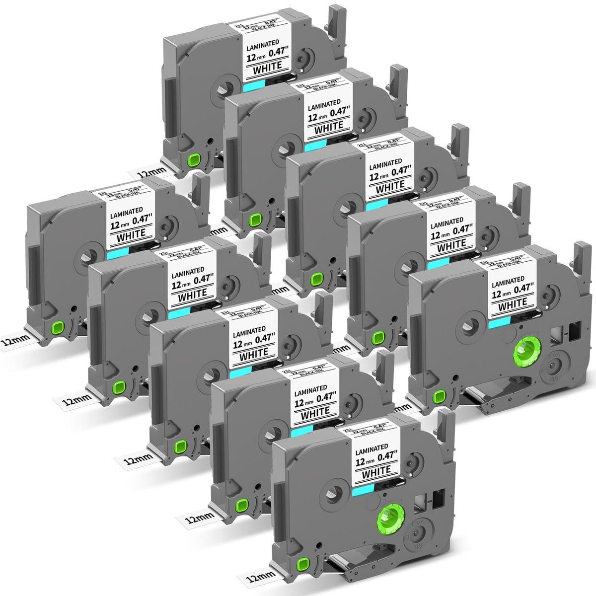 10-Pack Label Maker Tape TZe-231 Replace for Brother P-Touch 12mm 0.47