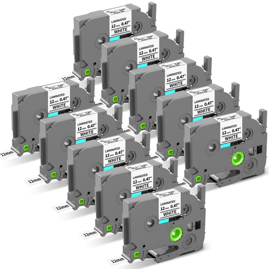 10-Pack Label Maker Tape TZe-231 Replace for Brother P-Touch 12mm 0.47