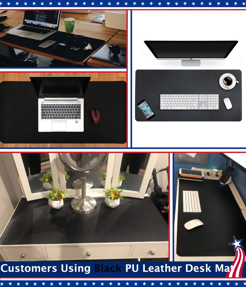 24 X 60 Inch XL Desk Mat Desktop Protector Non-Slip PU Leather Desk Pad Blotter Laptop Computer