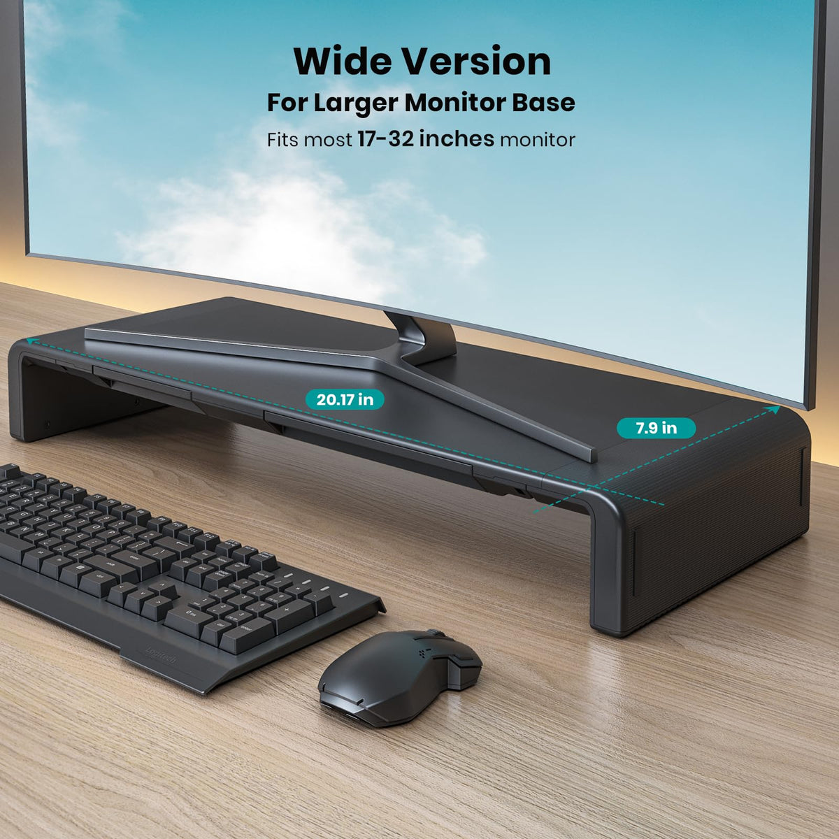 Klearlook Computer Monitor Stand for Desk, Adjustable Foldable Monitor Riser with Storage Drawer &