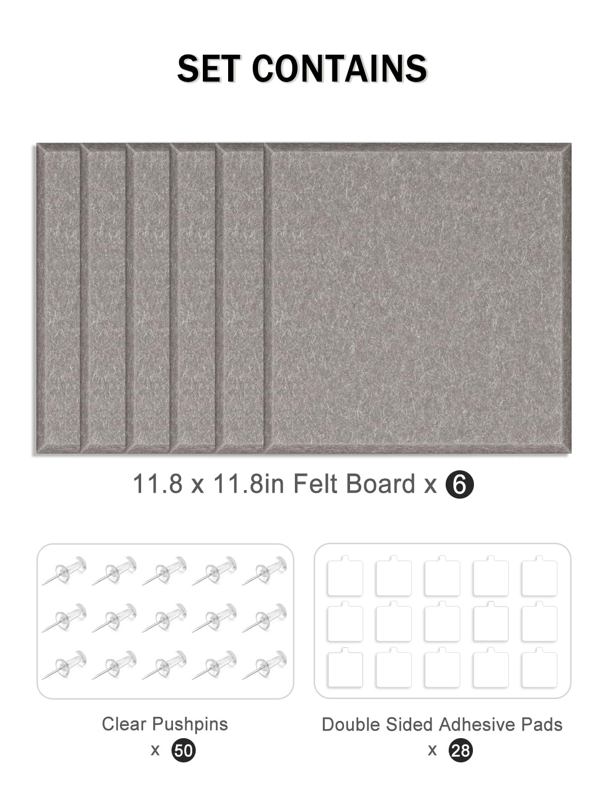 Hsurbtra Large Cork Board for Wall 36 x 24 Inch, 6 Pack Felt Bulletin Notice Board with Pushpins
