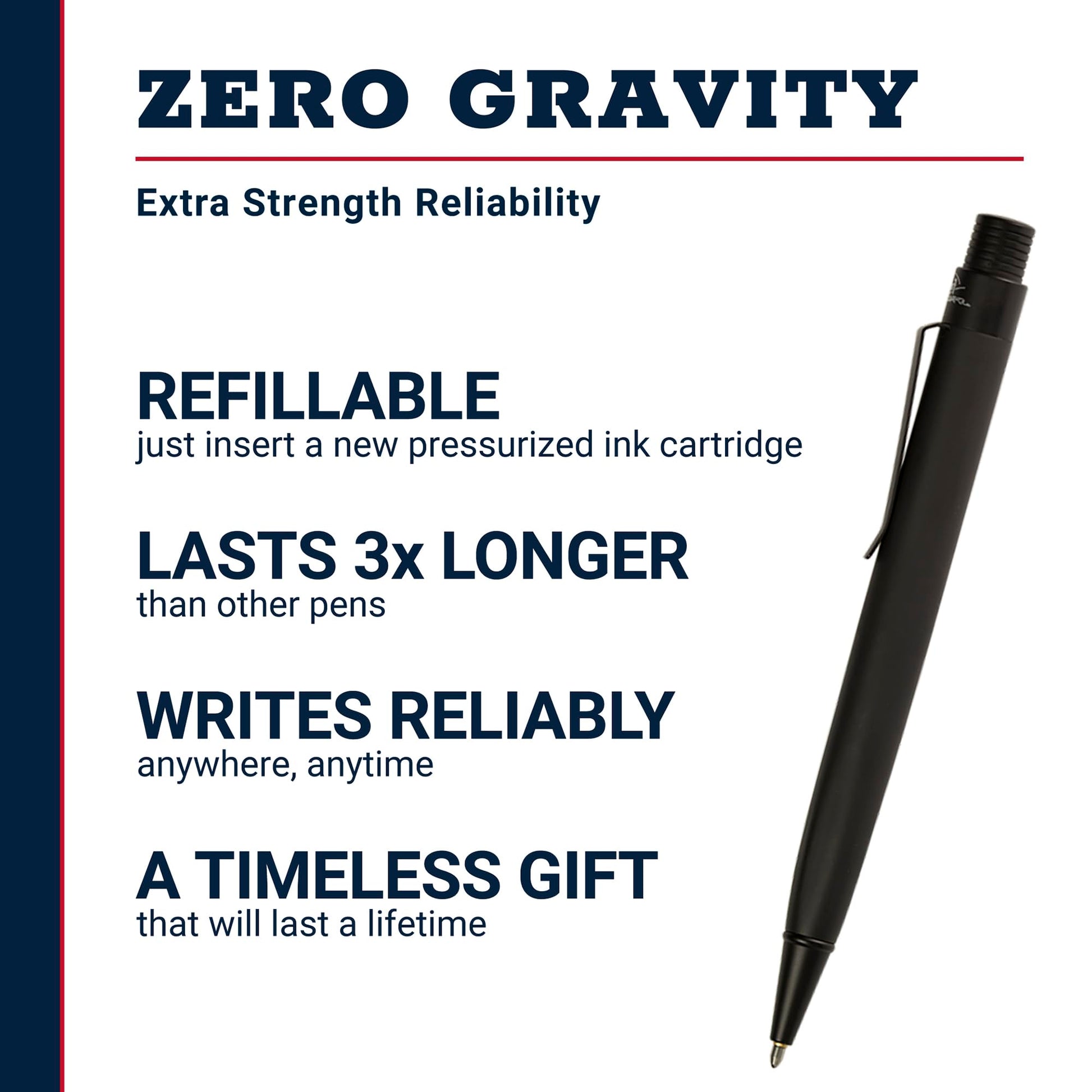 Fisher Space Pen Matte Black Rubber Finish Zero-Gravity Pressurized Pen