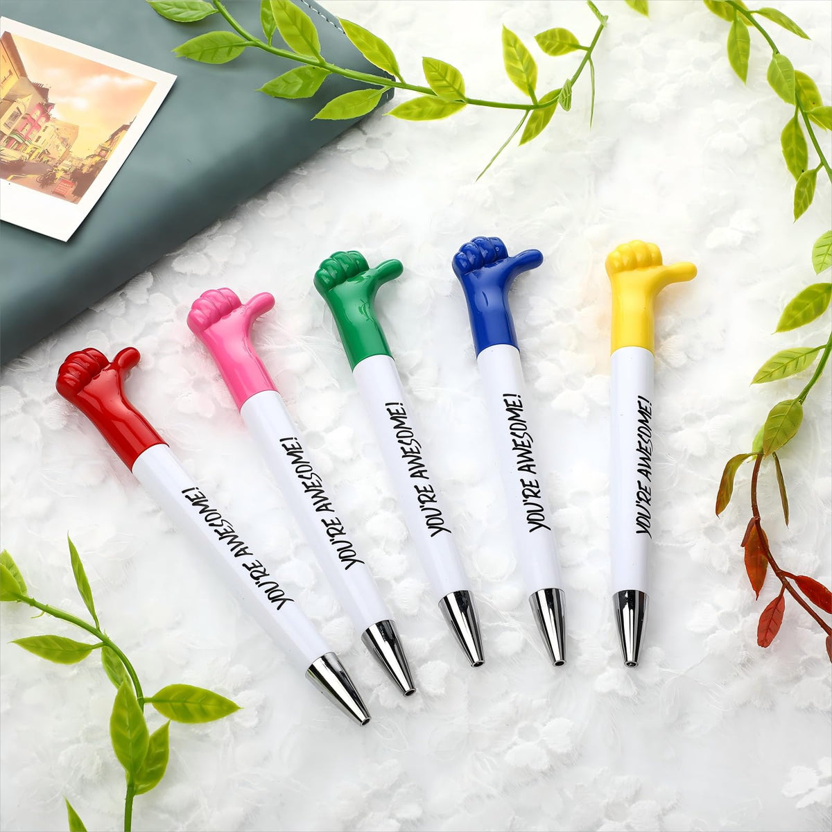Fumete 50 Pcs You're Awesome Thumbs up Pens Thank You Gifts Inspirational Quotes Fun Employee