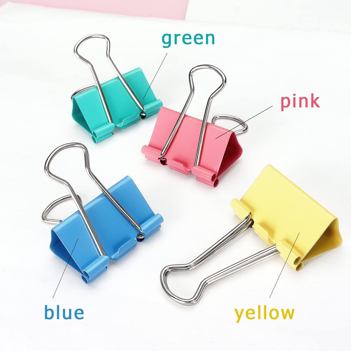ZZTX 24 Pack Medium Binder Clips 1.3 Inches Assorted Colors