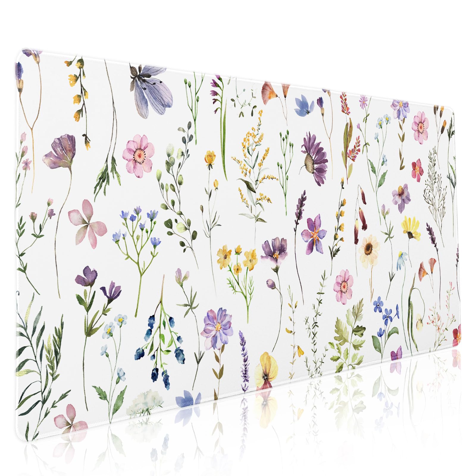 Pretty Flowers Mouse Pad XXL Cute Floral Chic Plant Spring Summer Extended Table Mat 90X40 CM