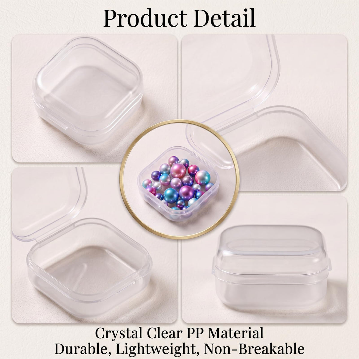 Jetec 120 Pieces Small Clear Plastic Storage Box, 1.4 x 1.4 x 0.7 Inch