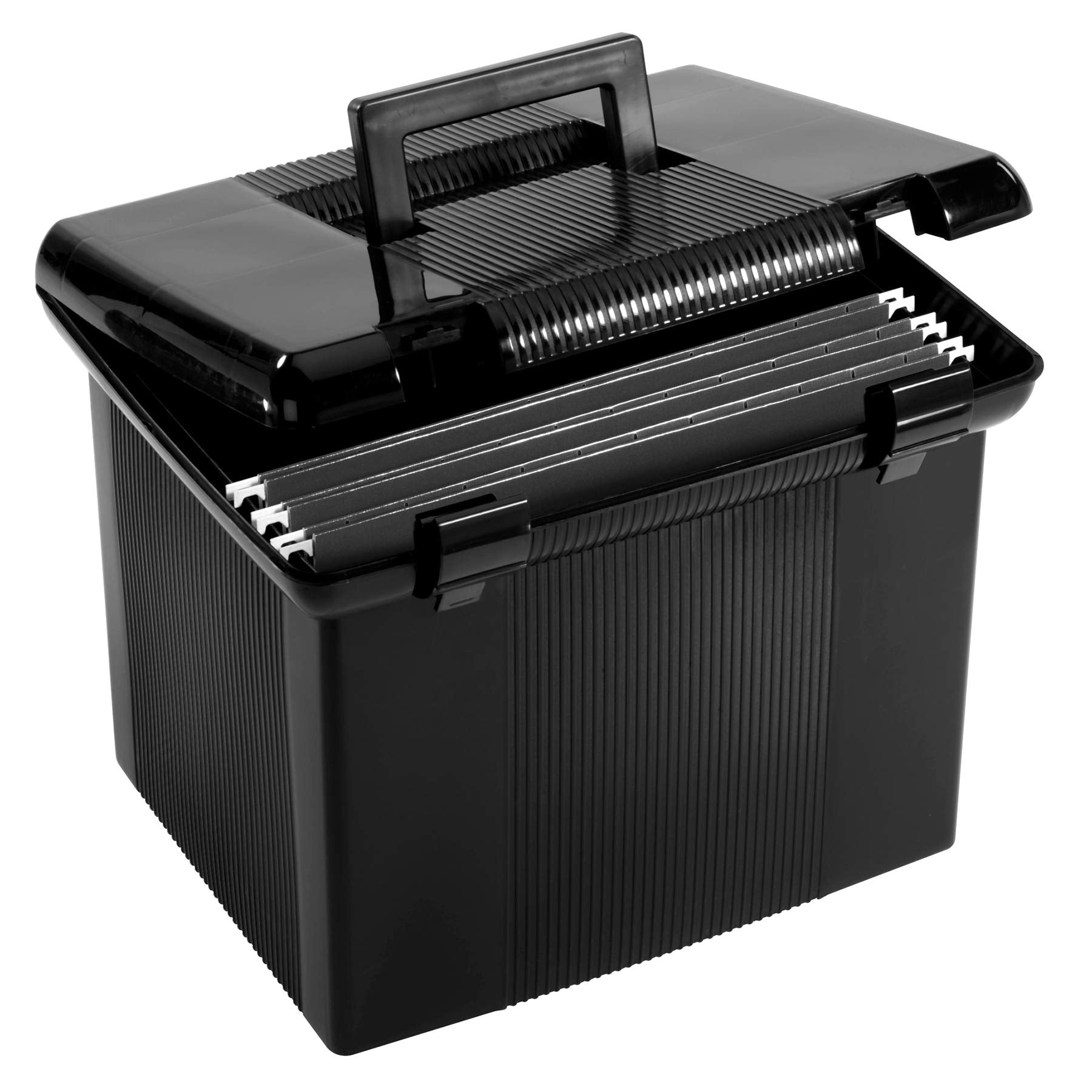 Pendaflex Portable File Box with File Rails, Simple Document Storage, File Bin for Home and Office