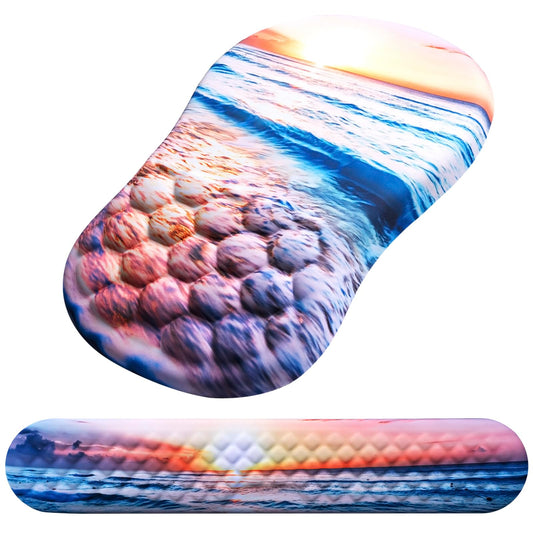 Laokiiy Ergonomic Mouse Pad with Wrist Support and Keyboard Wrist Rest Set
