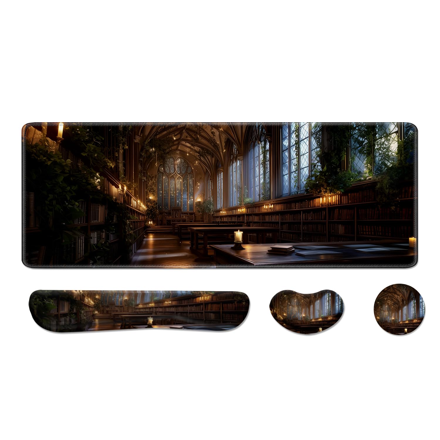 Desk Pad and Keyboard Wrist Rest, Large Mouse Pad + Keyboard Pad+Mouse Wrist Support, Non-Slip Desk