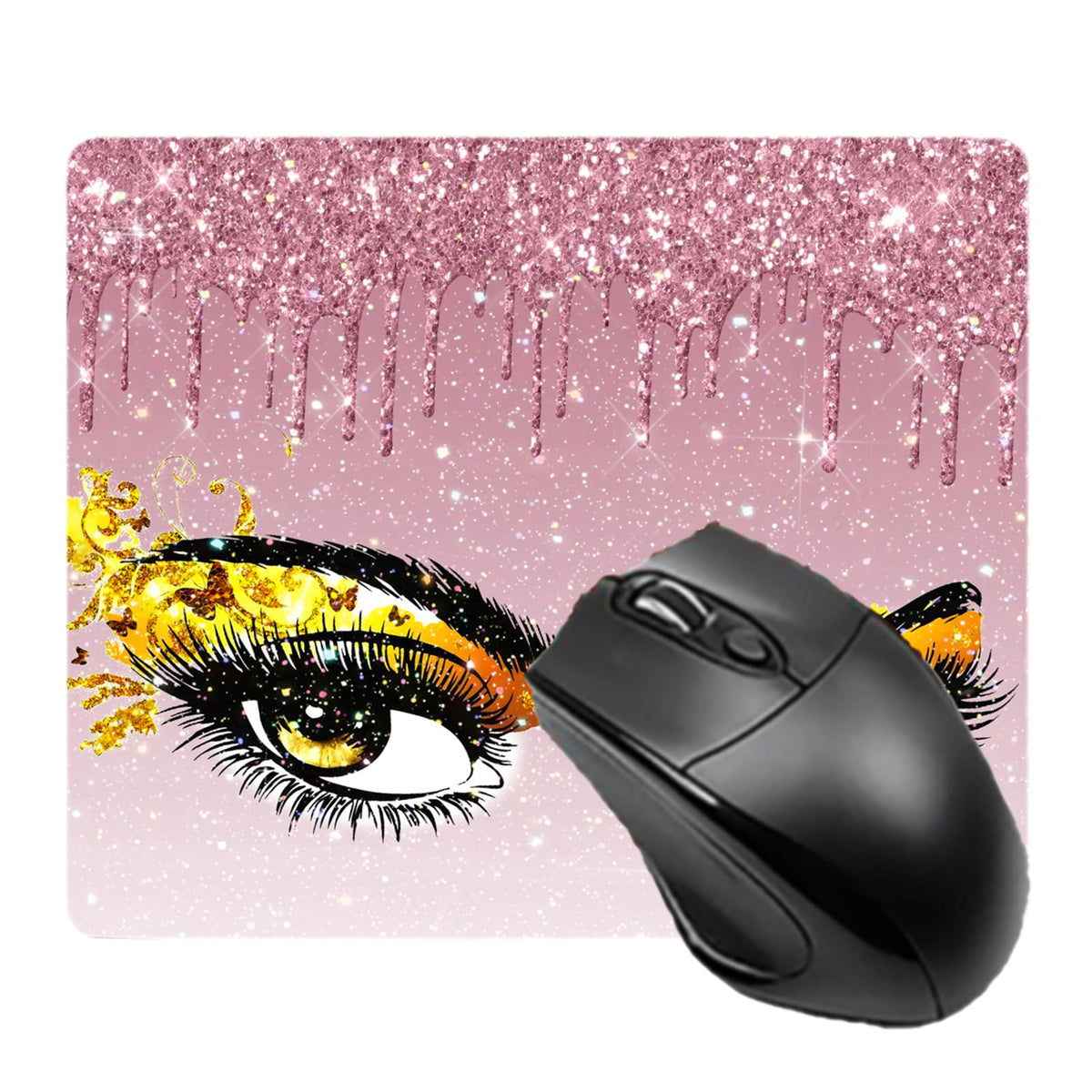 Mouse Pad Bling Diamond Glitter Sparkle Rose Gold Mousepad Hot Pink Mouse Pad, Bling Desk