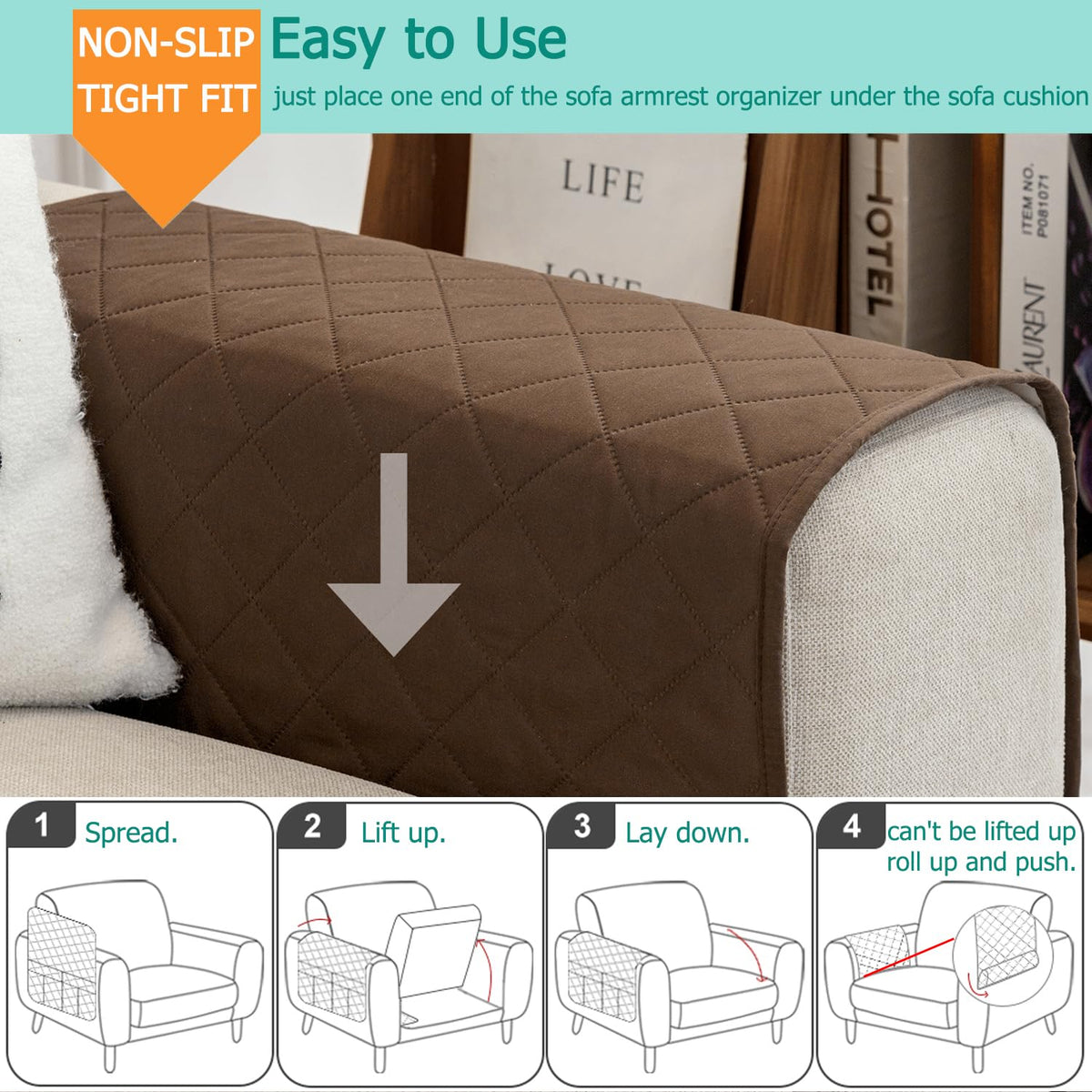Remote Control Holder for Recliner Non-Slip Armchair Caddy Couch Armrest Organizer, Arm Chair