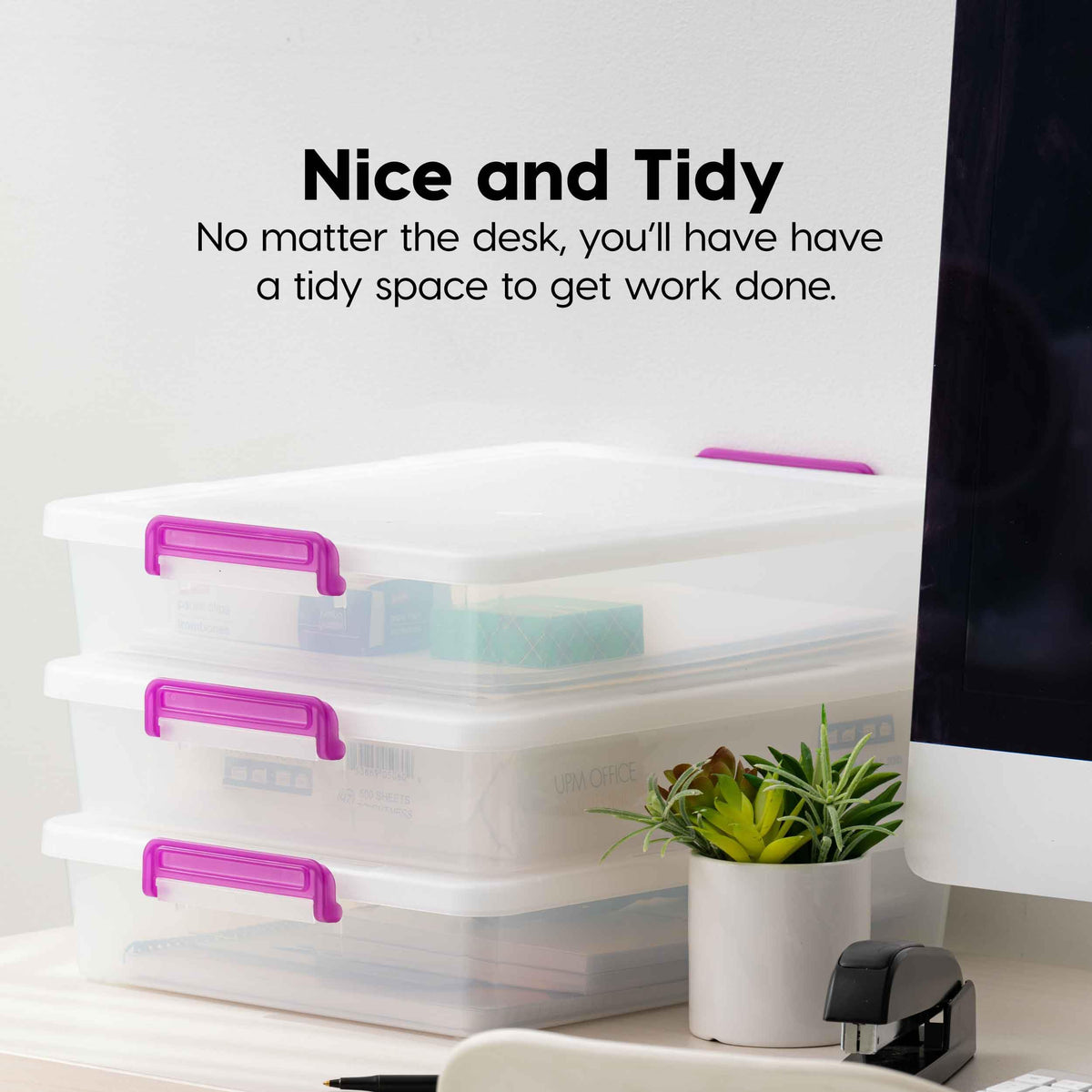 IRIS USA Storage Bins with Lids |Made in USA| 6 Qt - (6-Pack) - Clear