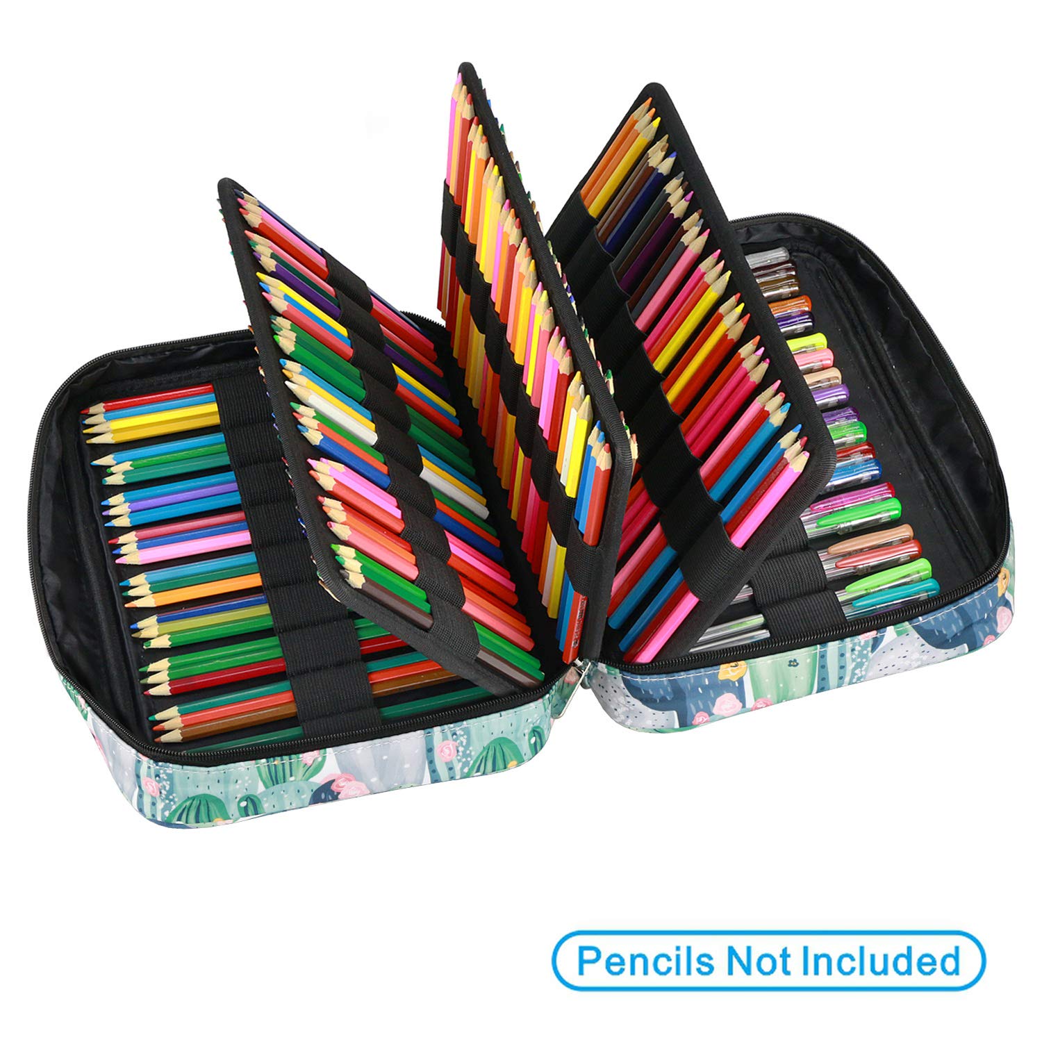 YOUSHARES Colored Pencil Case 220 Slots Pen Case Organizer With Handy Wrap & Zipper, Multilayer