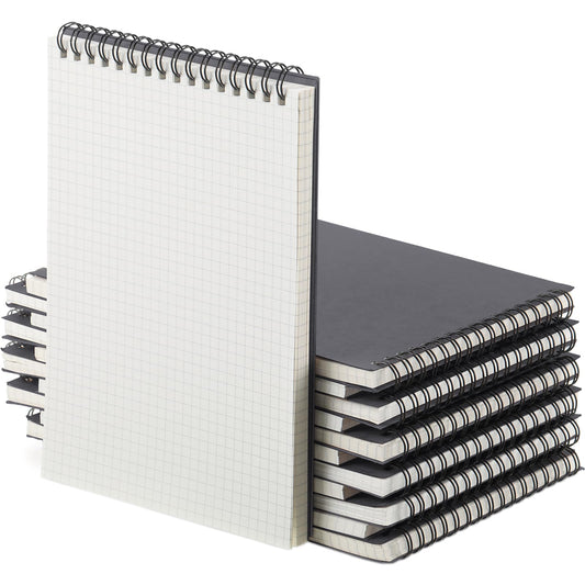 Engrowtic 6 Pack Graph Paper Spiral Notebook A5,Dark Grey