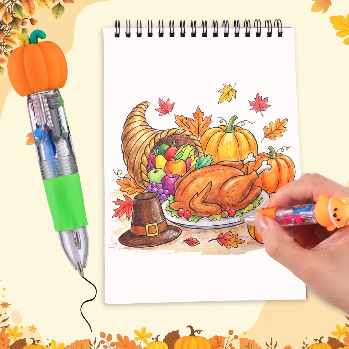 BESARME 48 Packs Multicolor Pen in One Ballpoint Pens Bulk for Birthday Children's Party Classroom