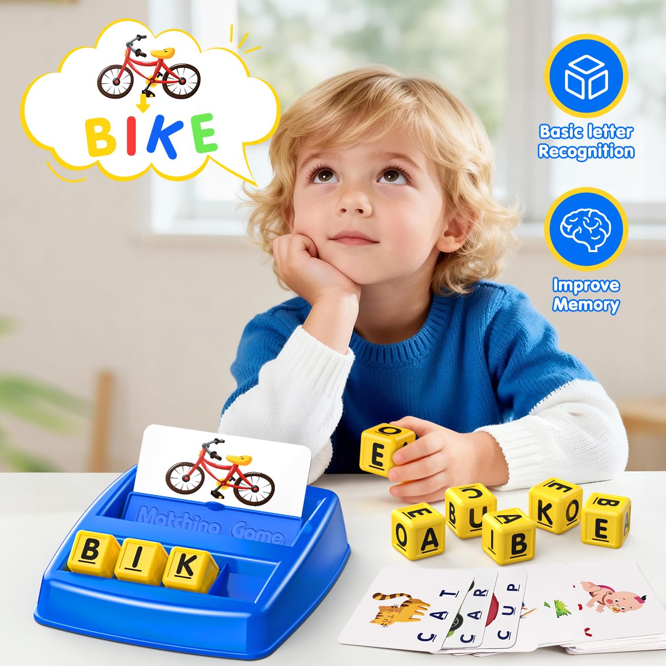HahaGift Educational Toys for 3-5 Year Old Boy Girl Gifts, Matching Letter Learning Games